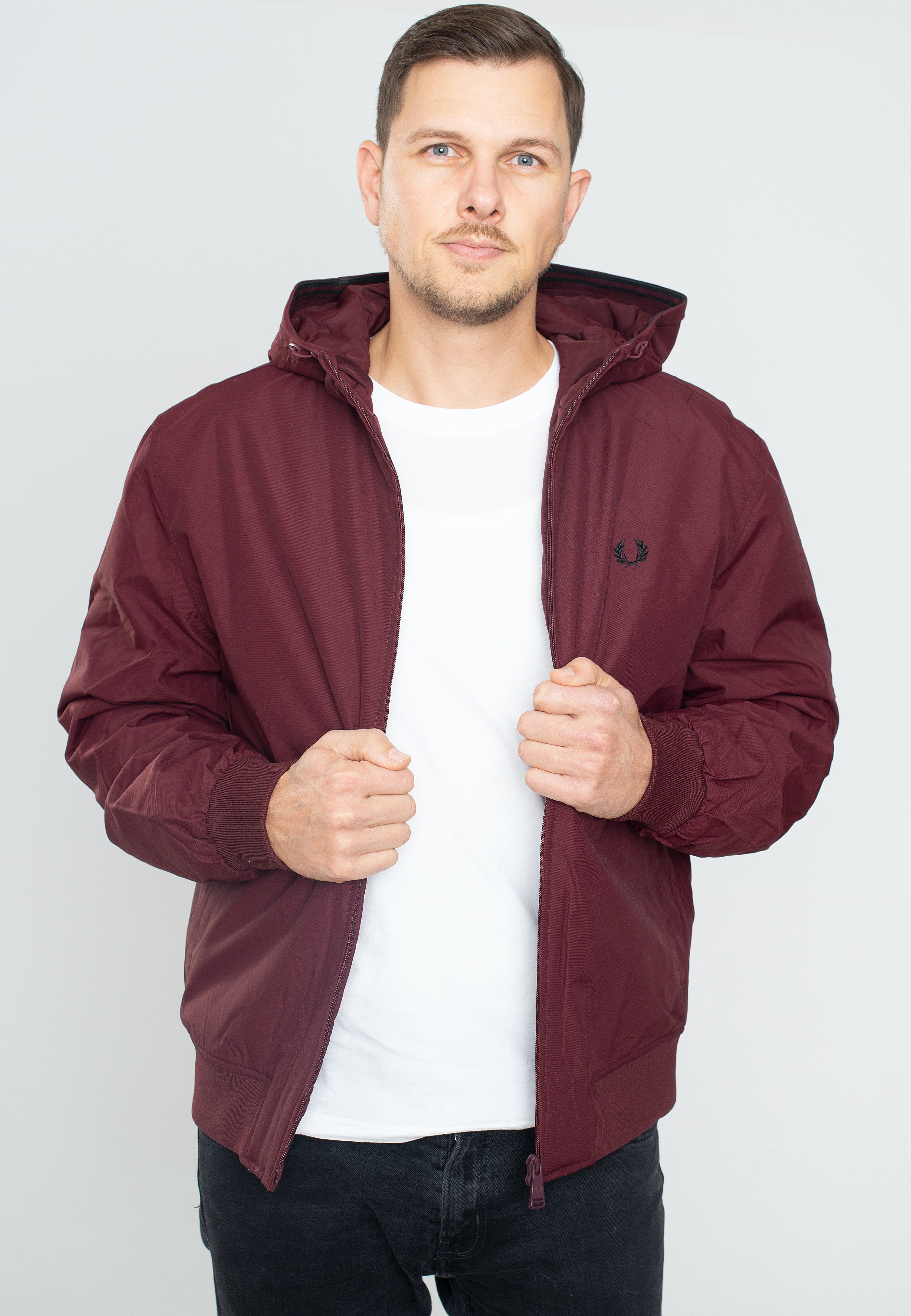 Fred Perry - Padded Hooded Brentham Oxblood - Jacket | Men-Image