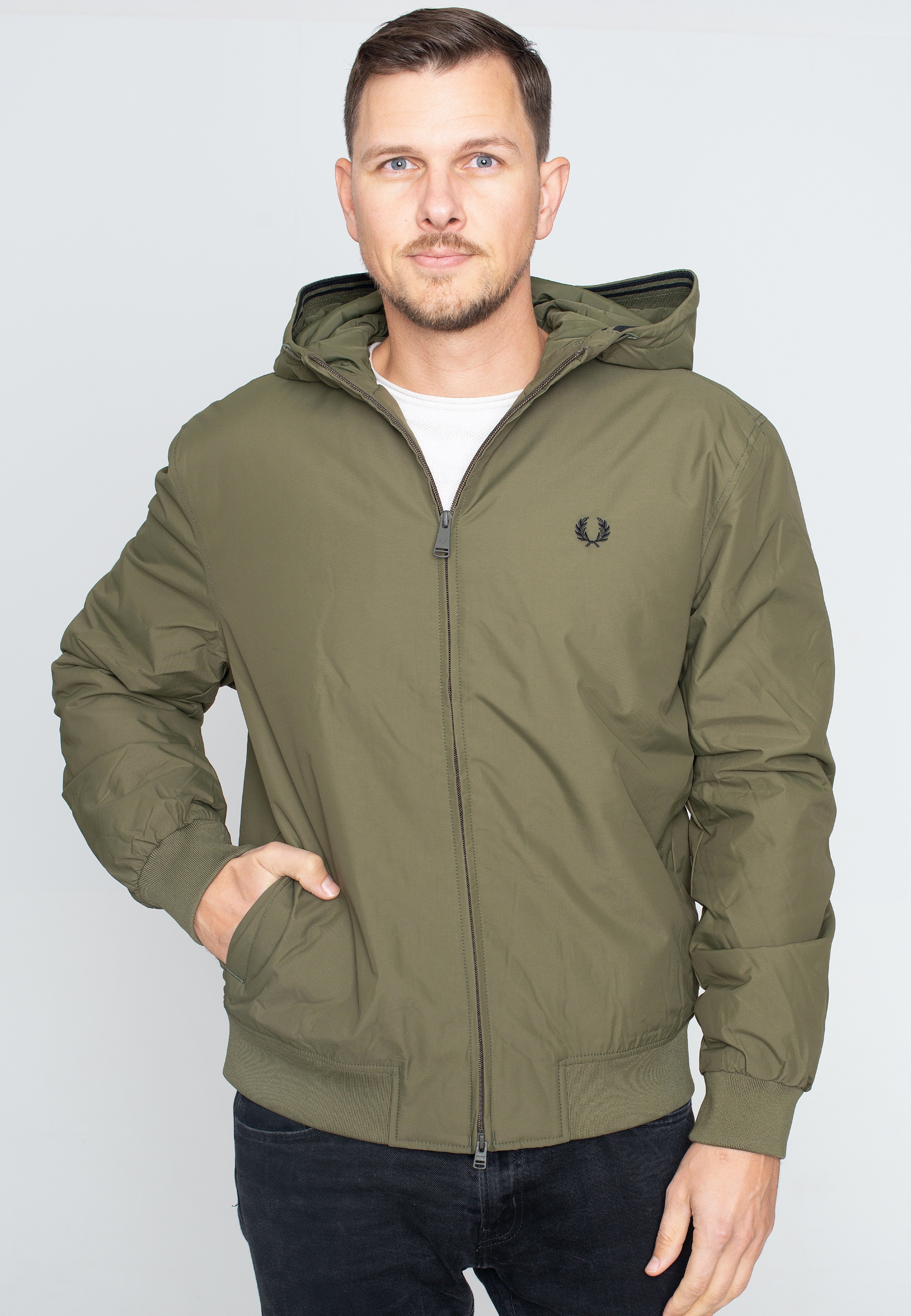 Fred Perry - Padded Hooded Brentham Uniform Green - Jacket | Men-Image