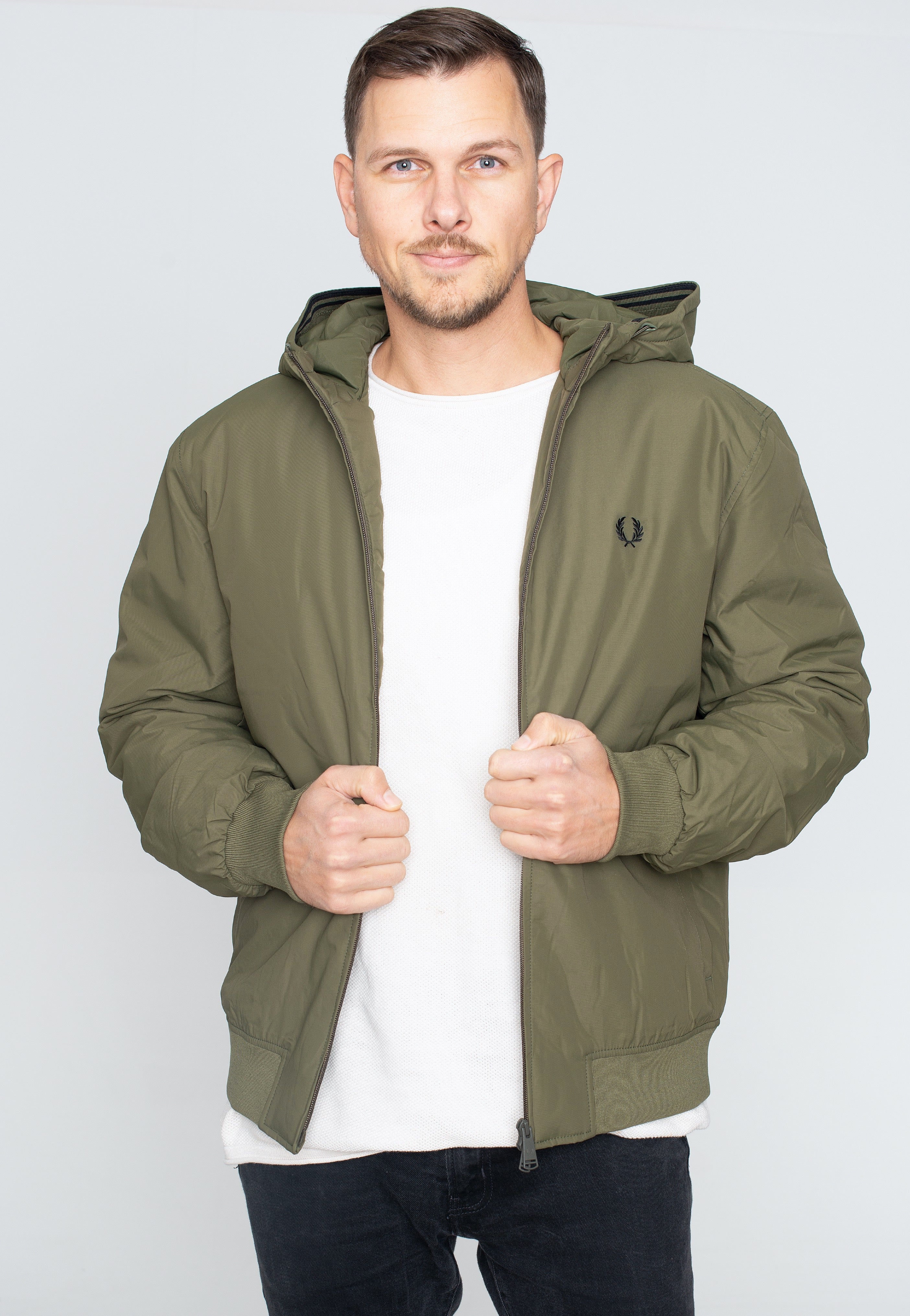 Fred Perry - Padded Hooded Brentham Uniform Green - Jacket | Men-Image