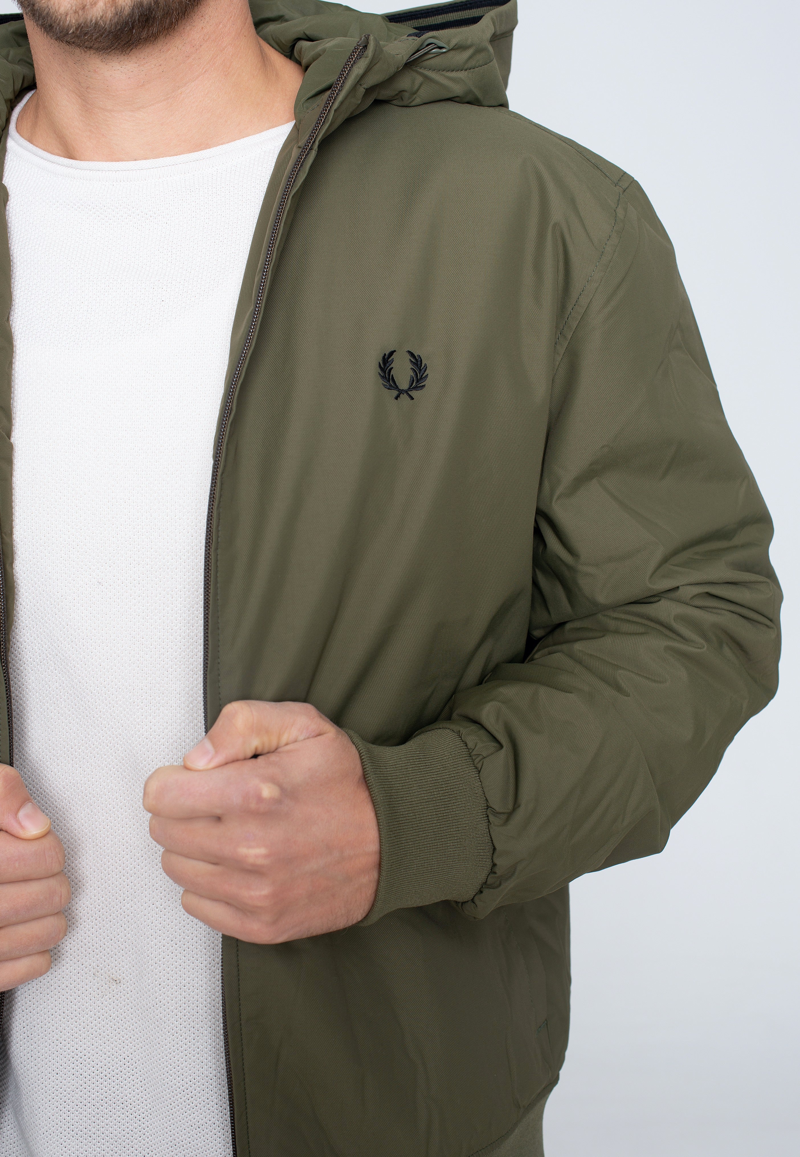 Fred Perry - Padded Hooded Brentham Uniform Green - Jacket | Men-Image