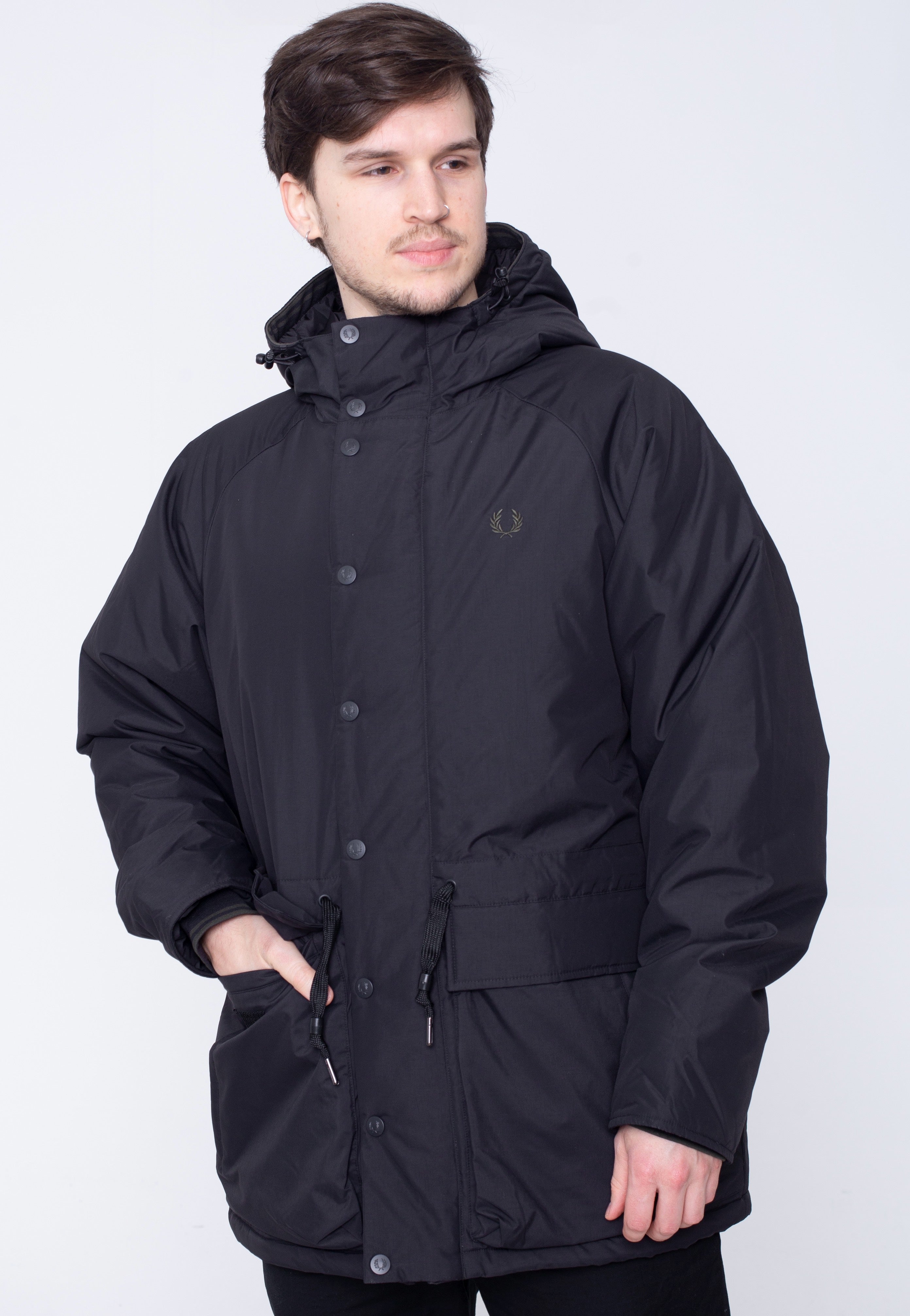 Fred Perry - Padded Zip Through Black/Black - Jacket | Men-Image