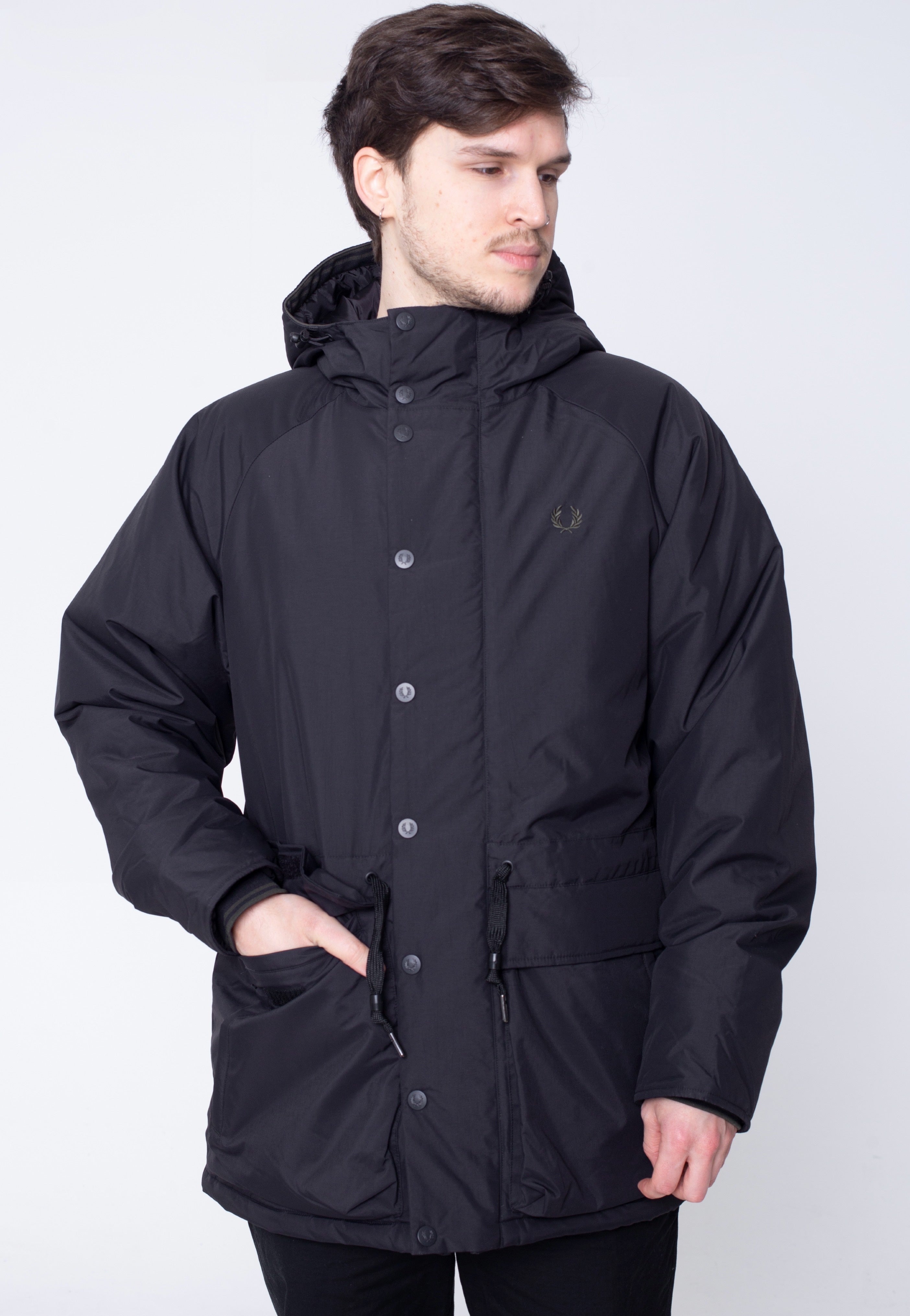 Fred Perry - Padded Zip Through Black/Black - Jacket | Men-Image