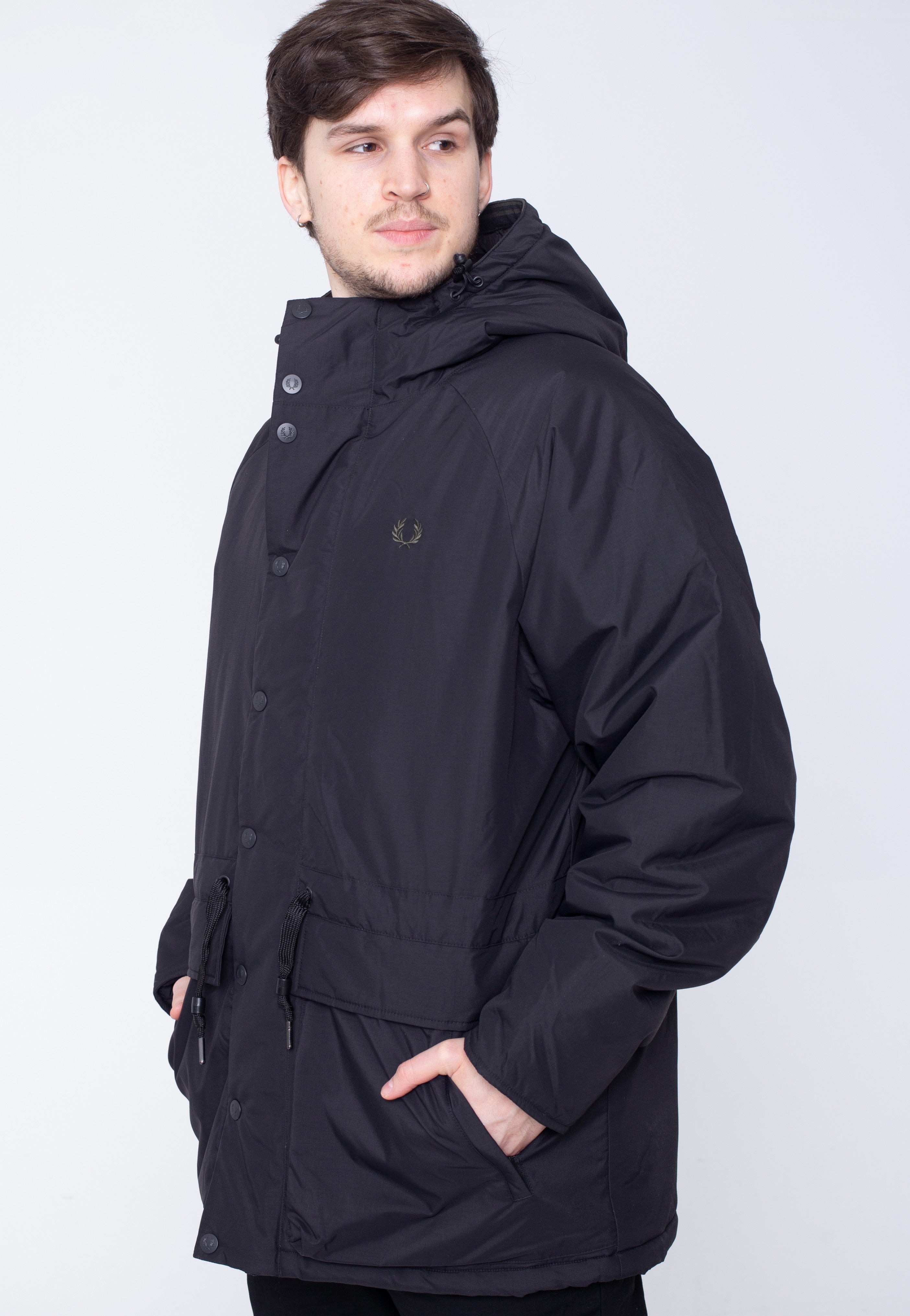 Fred Perry - Padded Zip Through Black/Black - Jacket | Men-Image