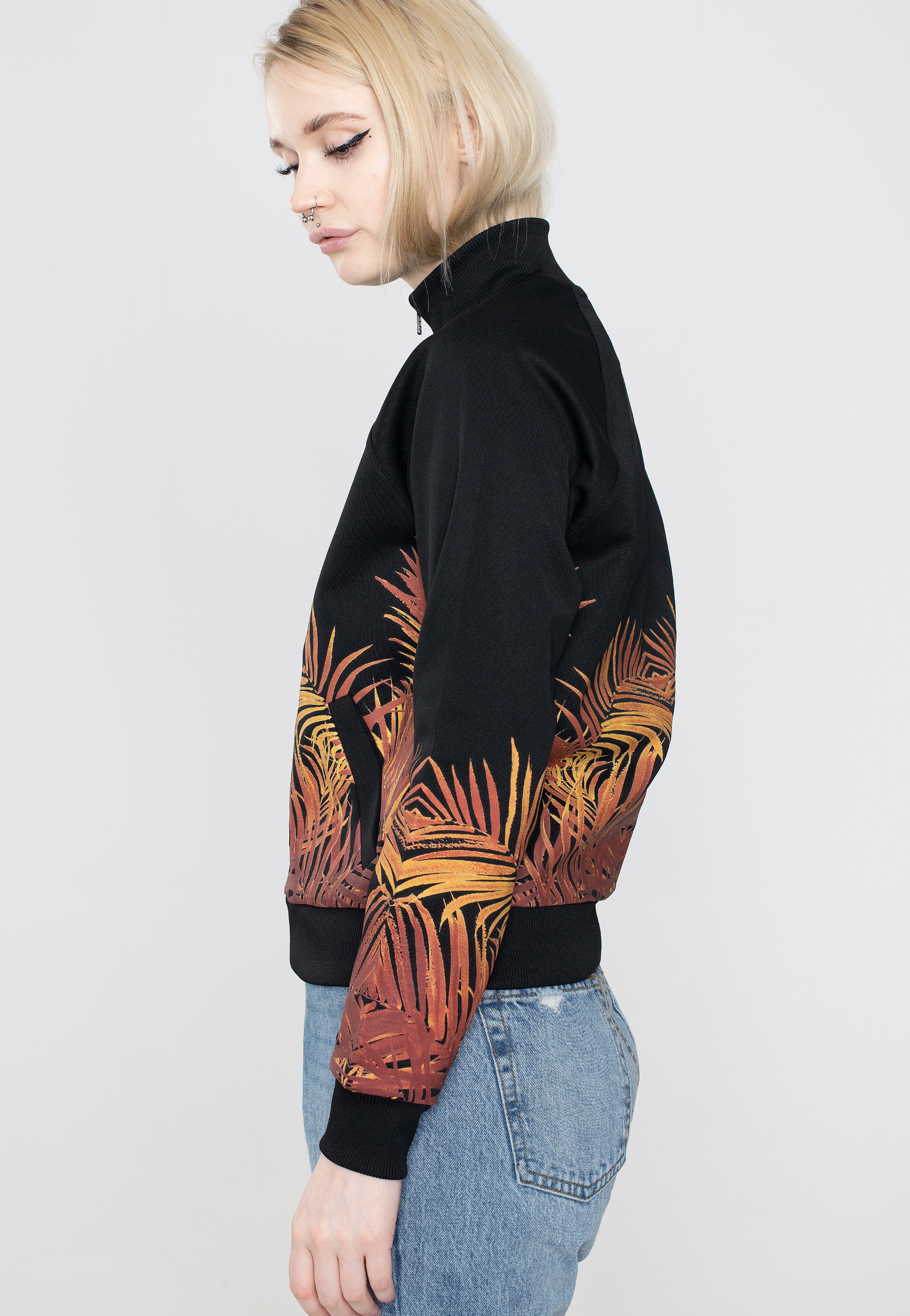 Fred Perry x Amy Winehouse - Palm Print Track Black - Track Jacket | Women-Image