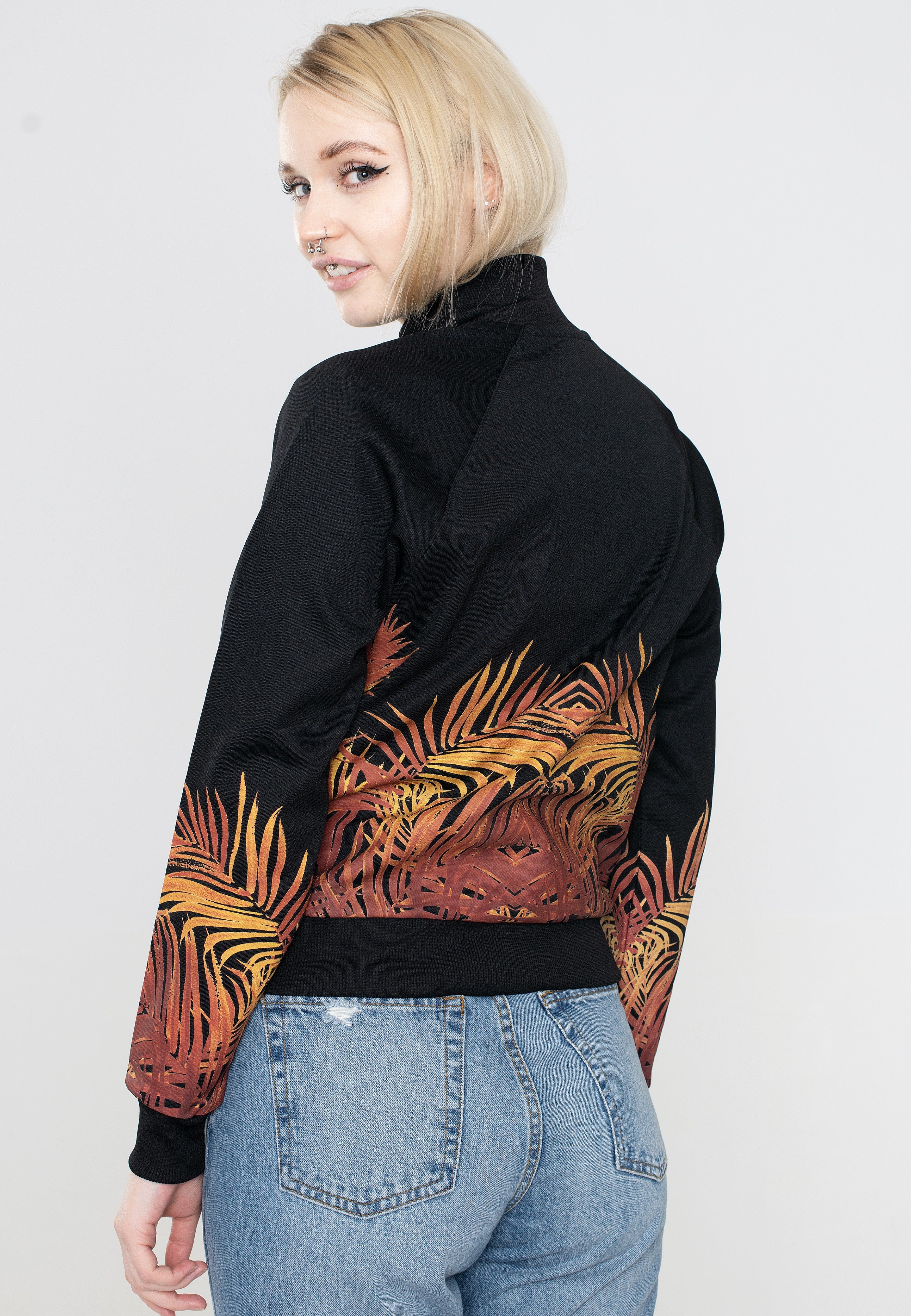 Fred Perry x Amy Winehouse - Palm Print Track Black - Track Jacket | Women-Image