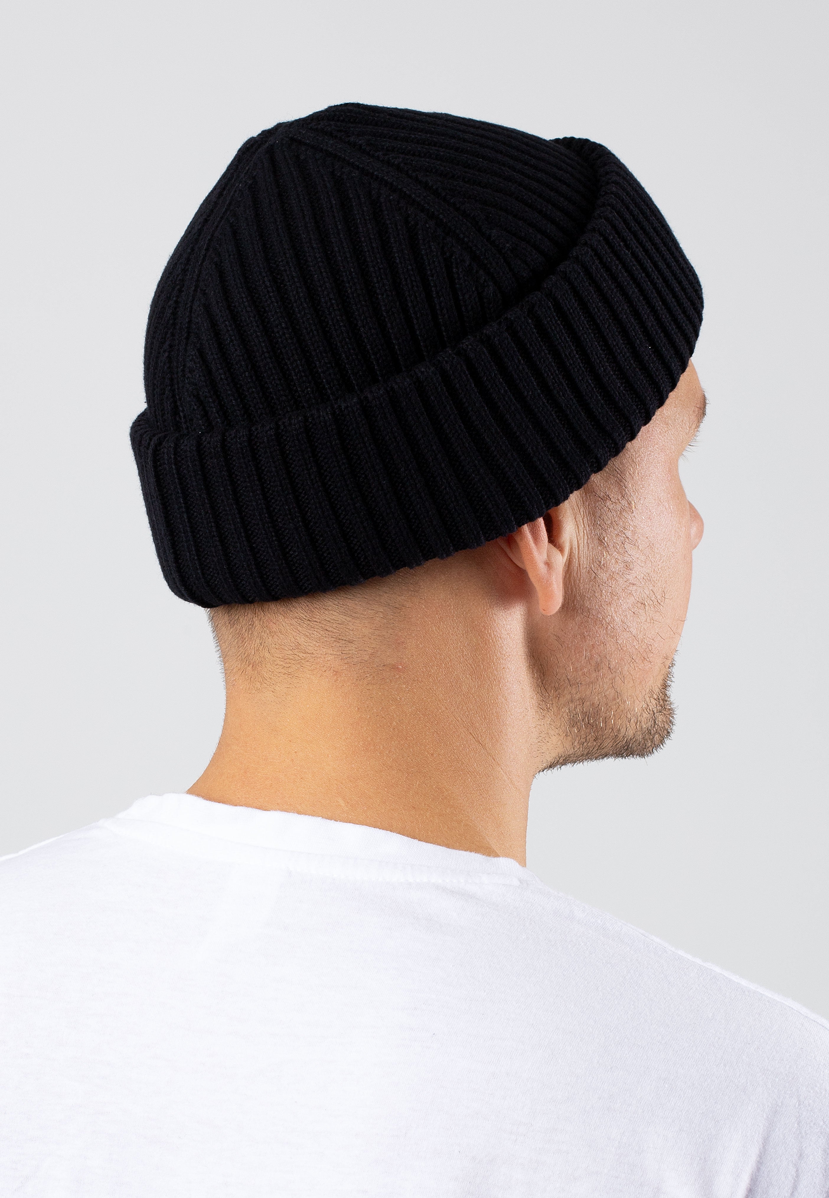 Fred Perry - Patch Brand Chunky Rib Black/Oatmeal - Beanie | Neutral-Image