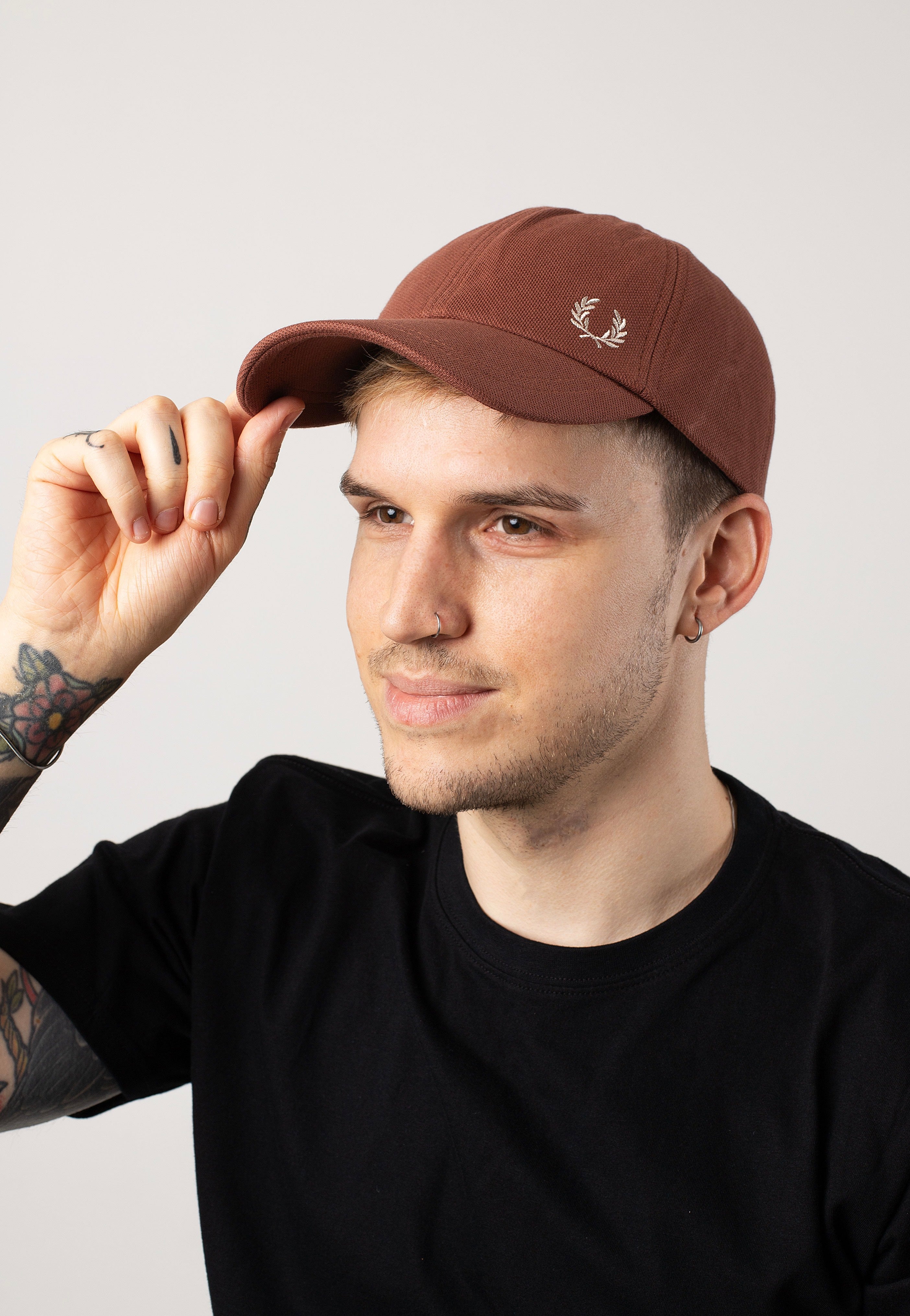 Fred Perry - Pique Classic Whisky Brown/Porridge Marl - Cap | Neutral-Image