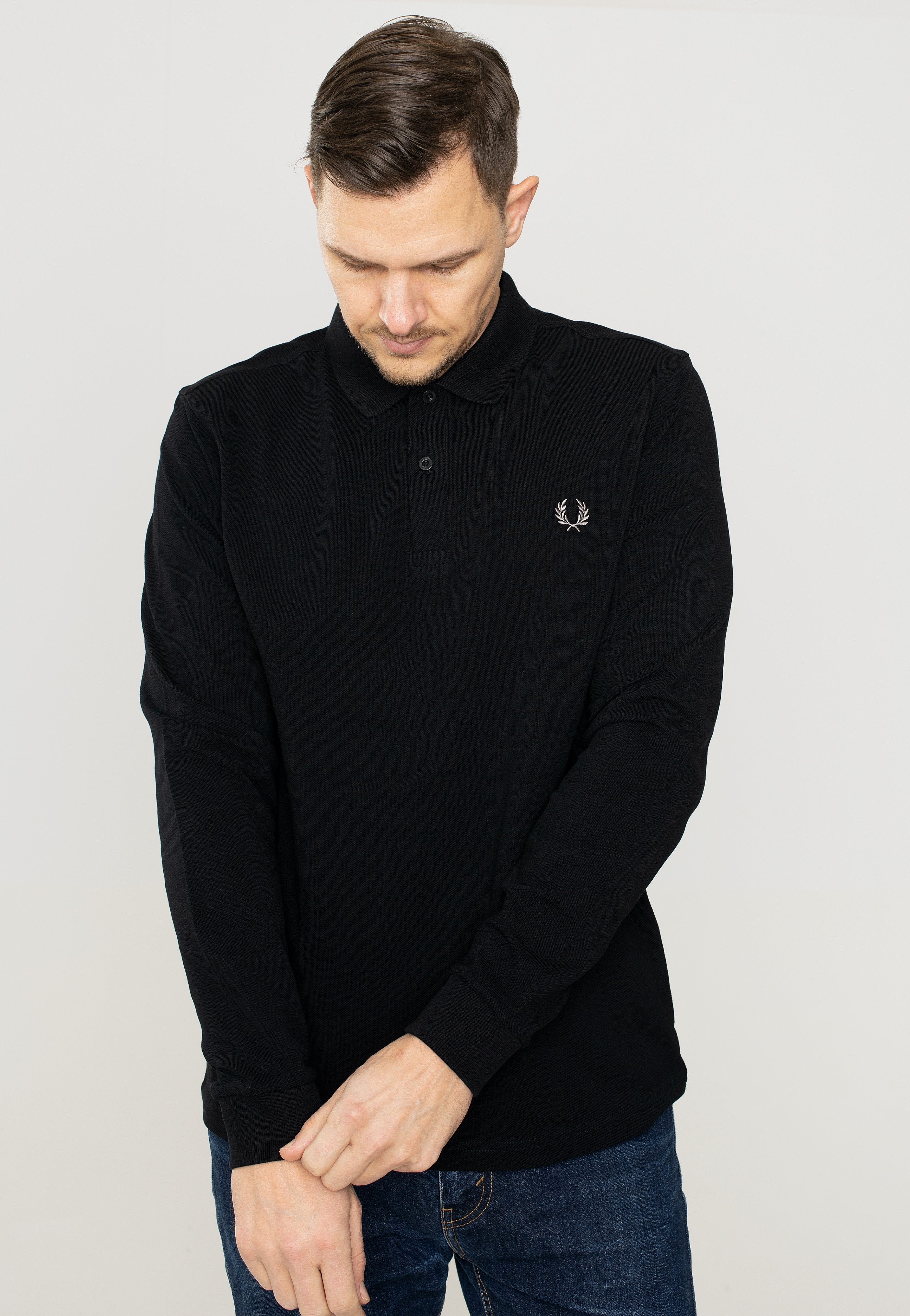 Fred Perry - Plain Black/Chrome - Longsleeve | Men-Image