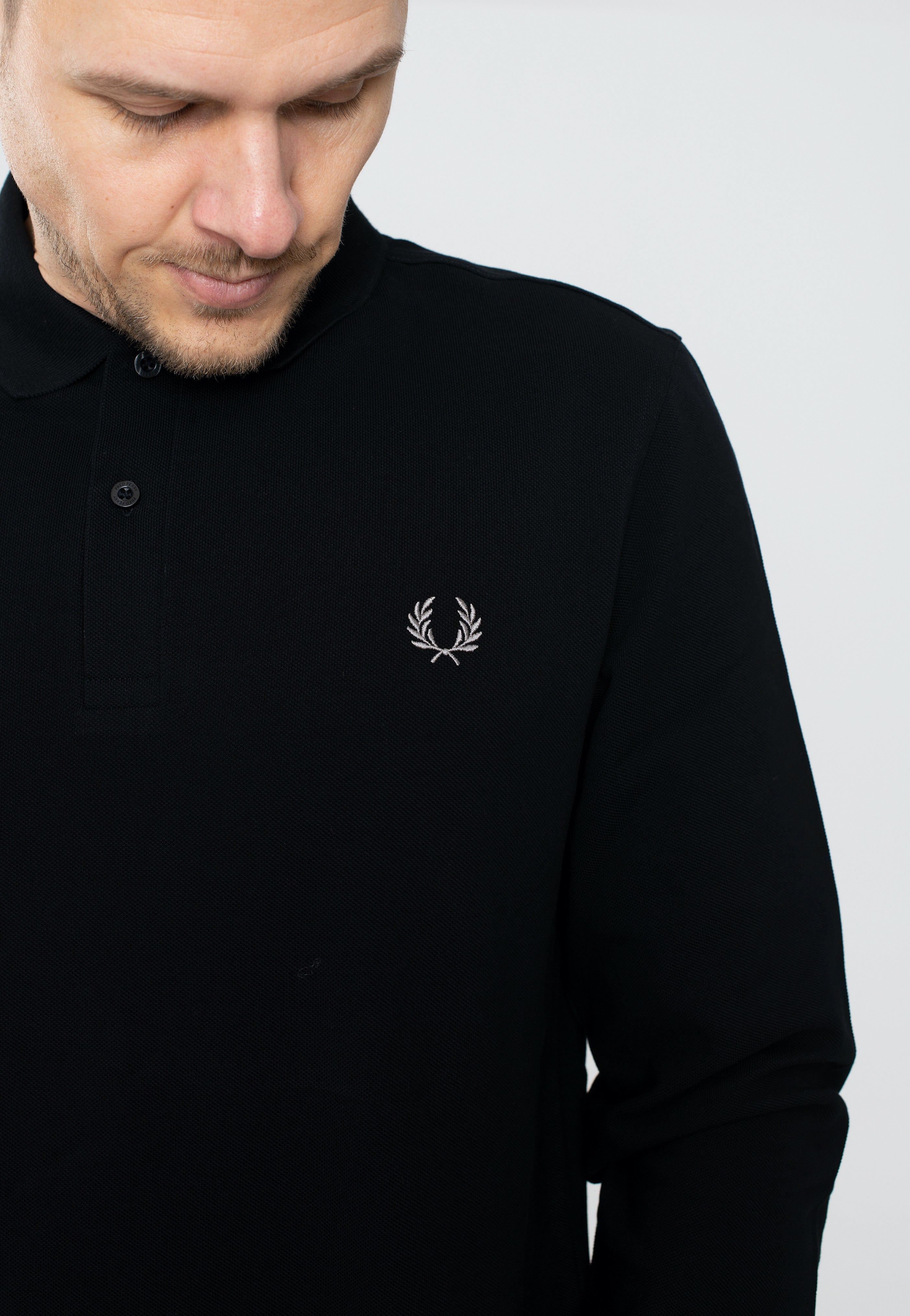 Fred Perry - Plain Black/Chrome - Longsleeve | Men-Image