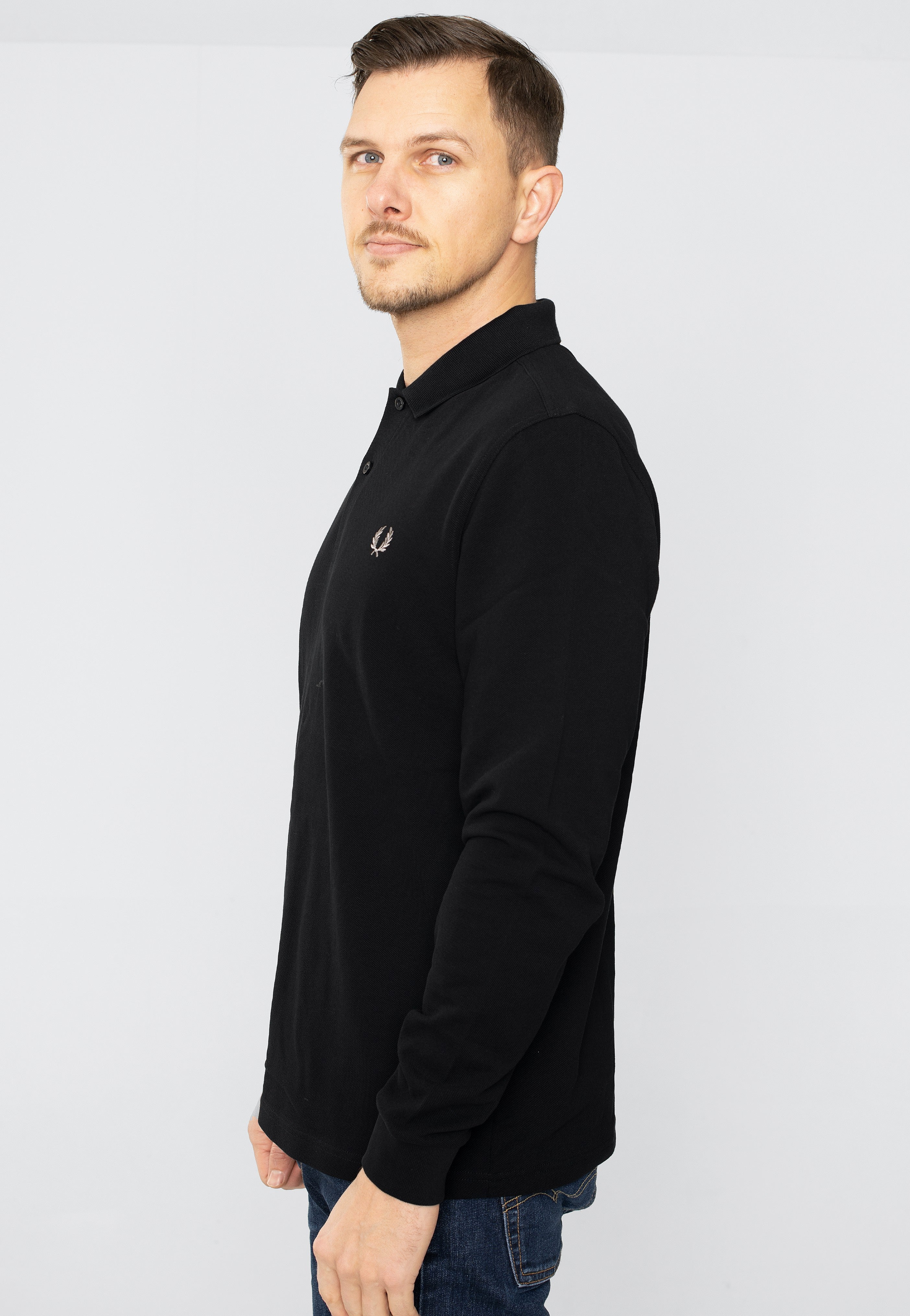 Fred Perry - Plain Black/Chrome - Longsleeve | Men-Image