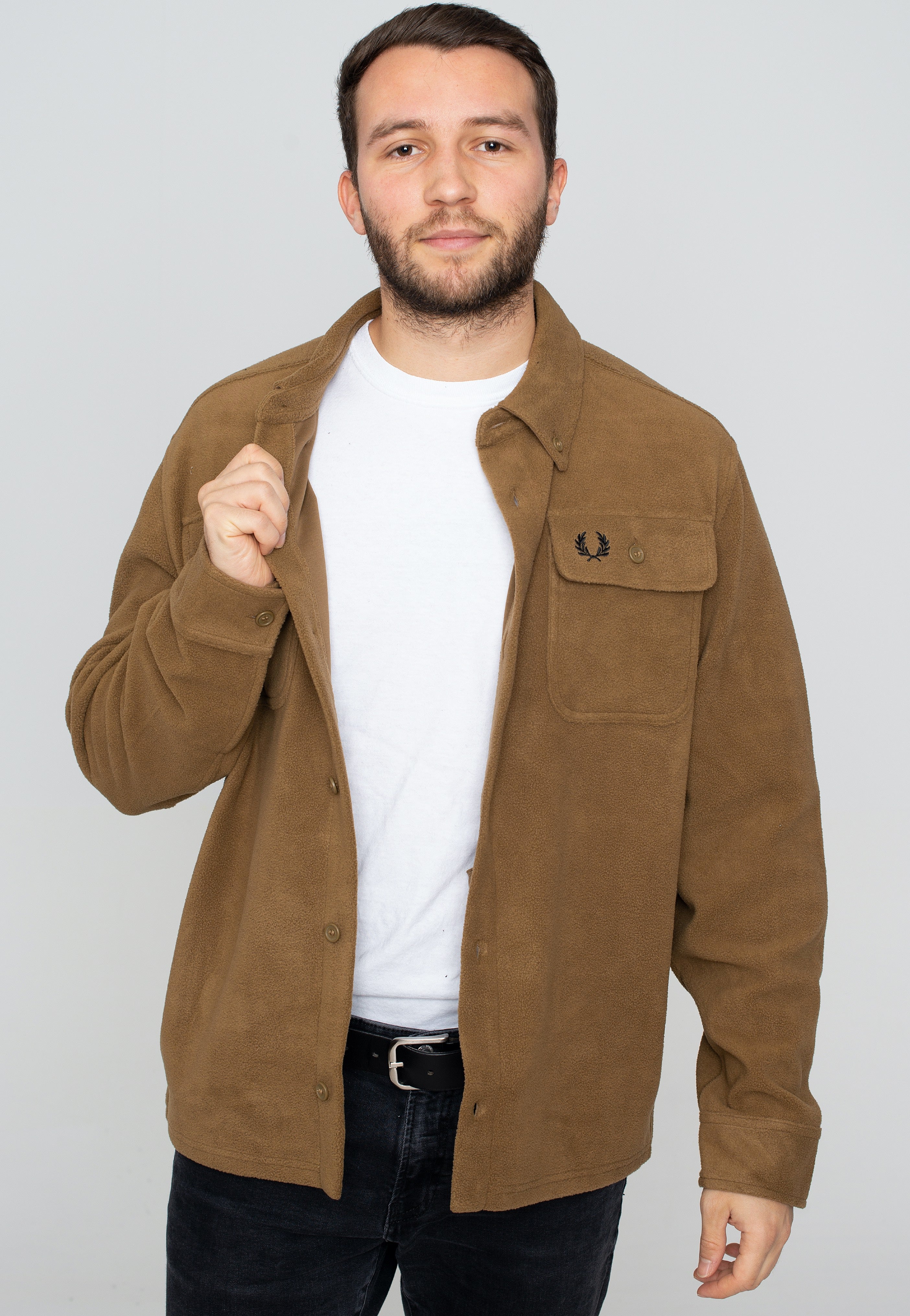 Fred Perry - Reverse Fleeceback Shaded Stone Shirt - Jacket | Men-Image