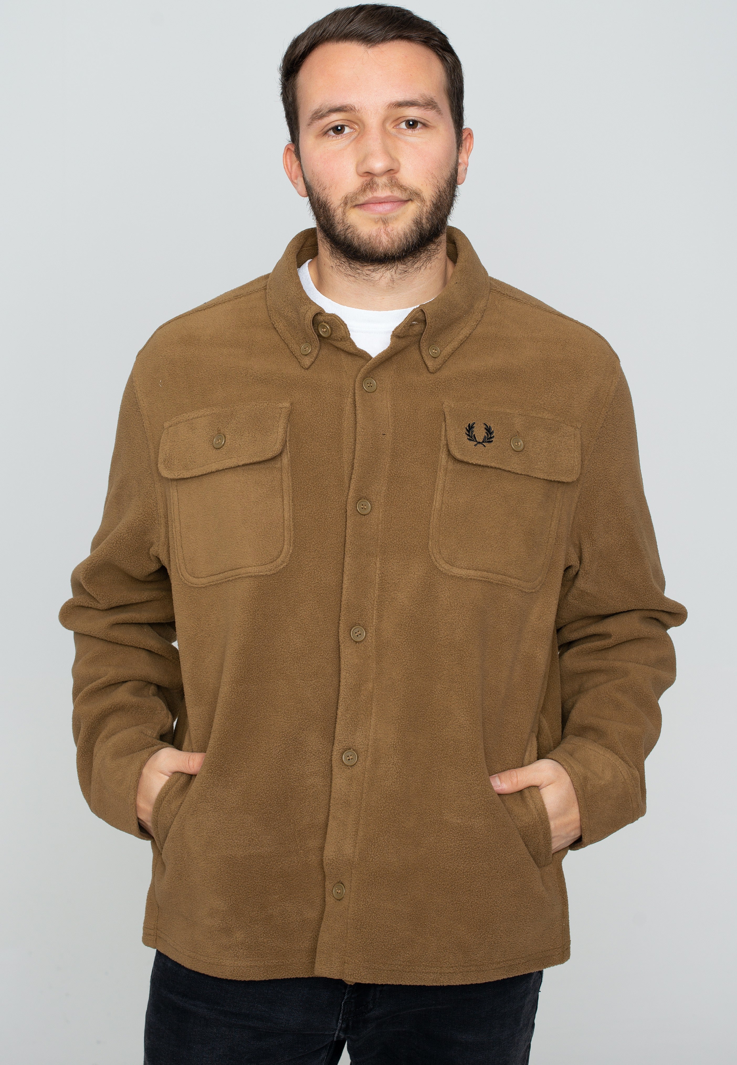 Fred Perry - Reverse Fleeceback Shaded Stone Shirt - Jacket | Men-Image