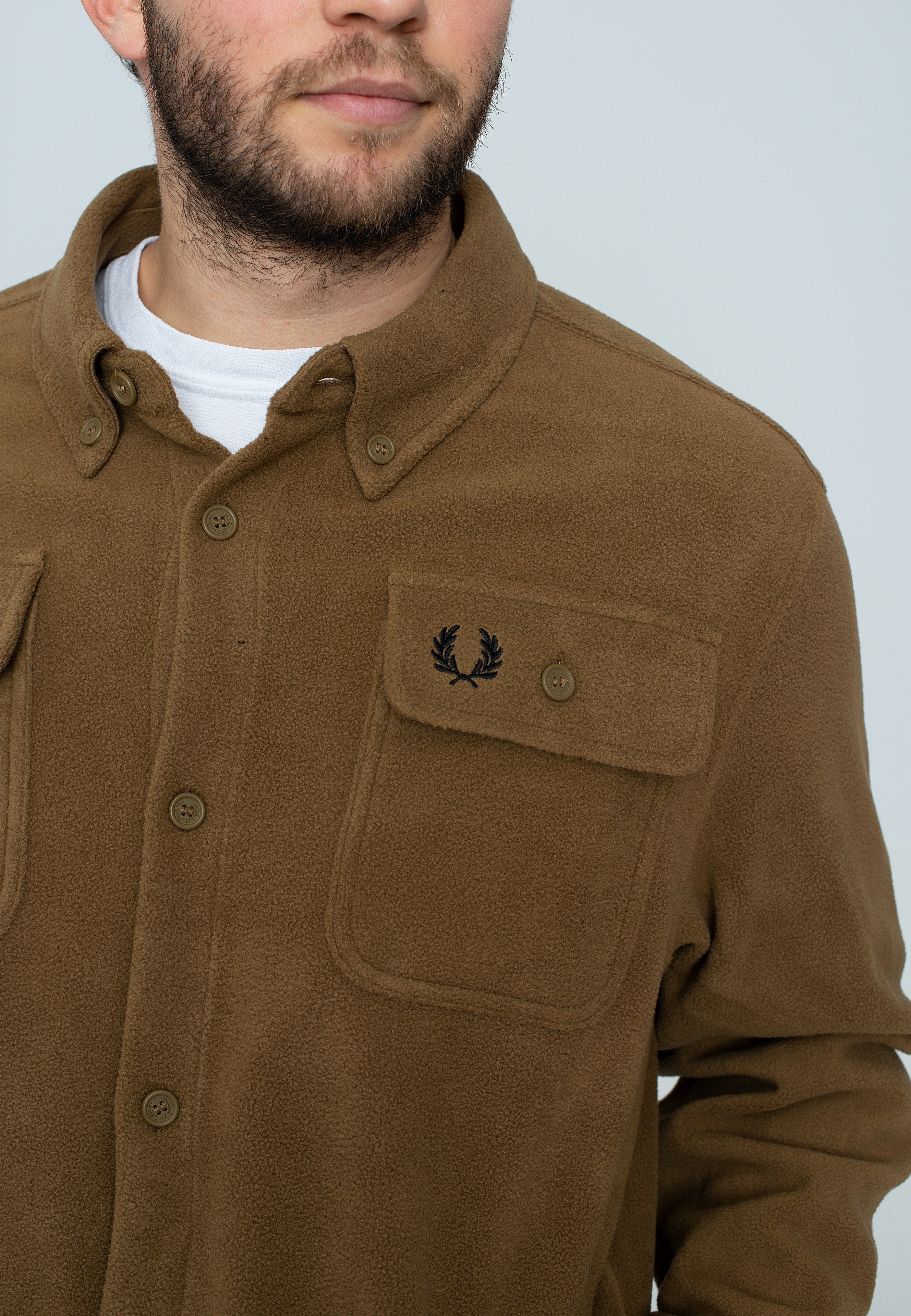 Fred Perry - Reverse Fleeceback Shaded Stone Shirt - Jacket | Men-Image