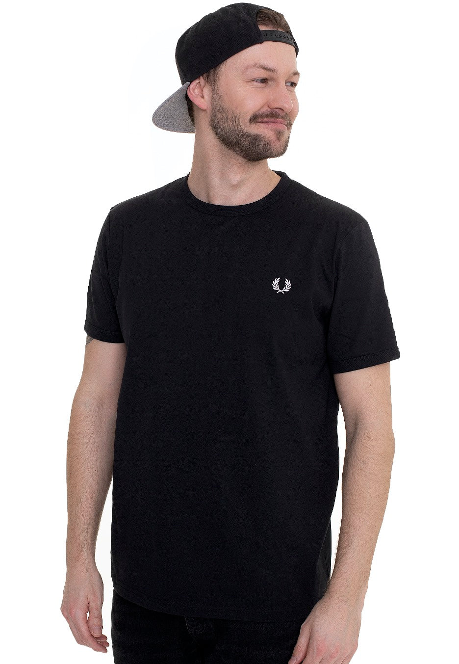 Fred Perry - Ringer Black - T-Shirt | Men-Image