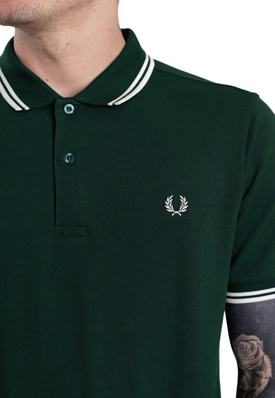 Fred Perry - Slim Fit Twin Tipped Ivy/Snow White - Polo | Men-Image