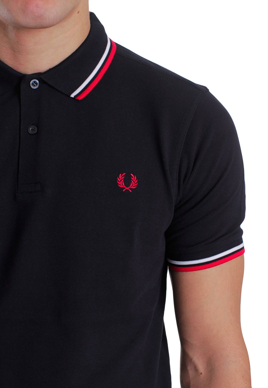 Fred Perry - Slim Fit Twin Tipped Navy/White/Red Core - Polo | Men-Image