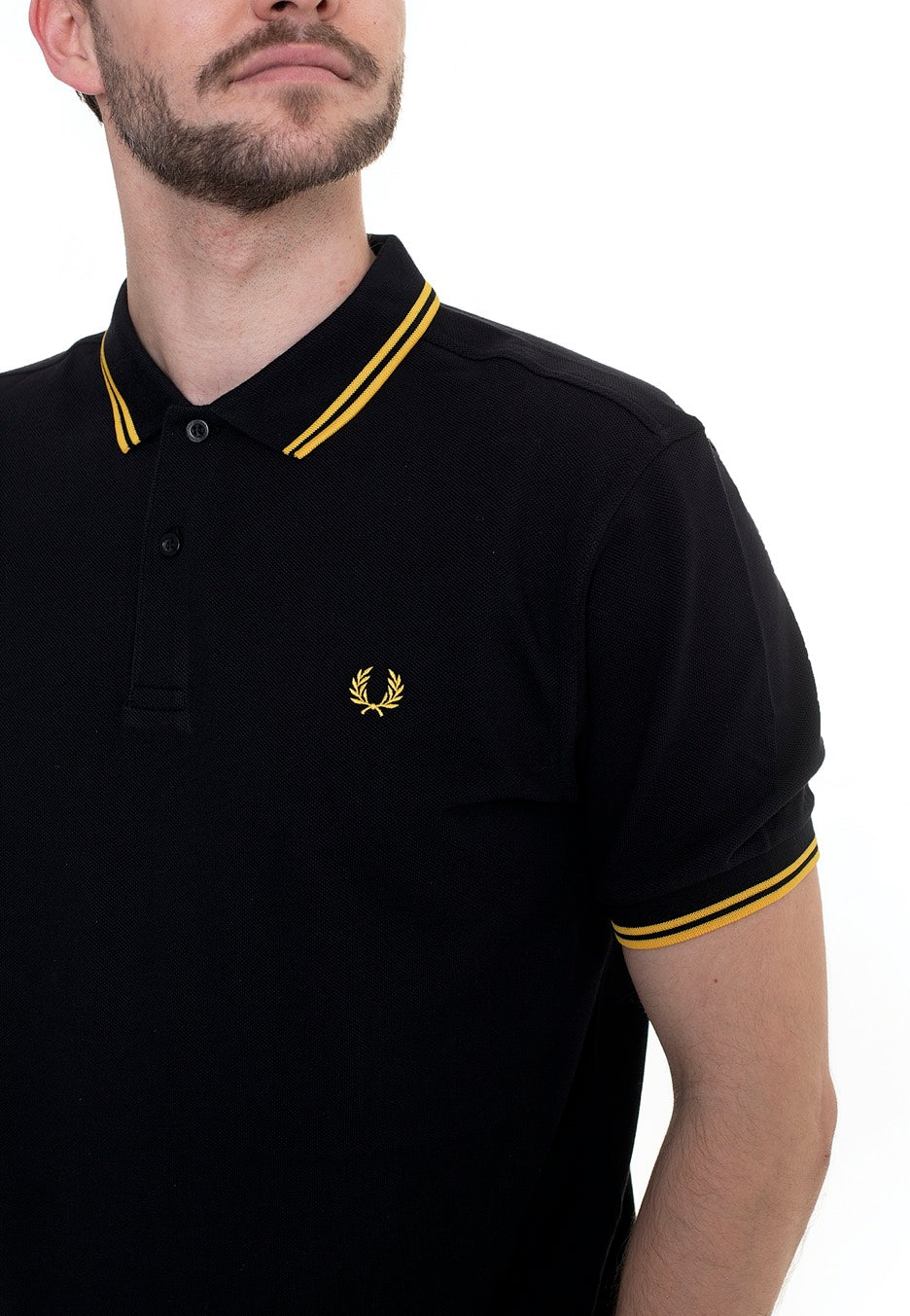 Fred Perry - Slim Fit Twin Tipped Black/New Yellow - Polo | Men-Image