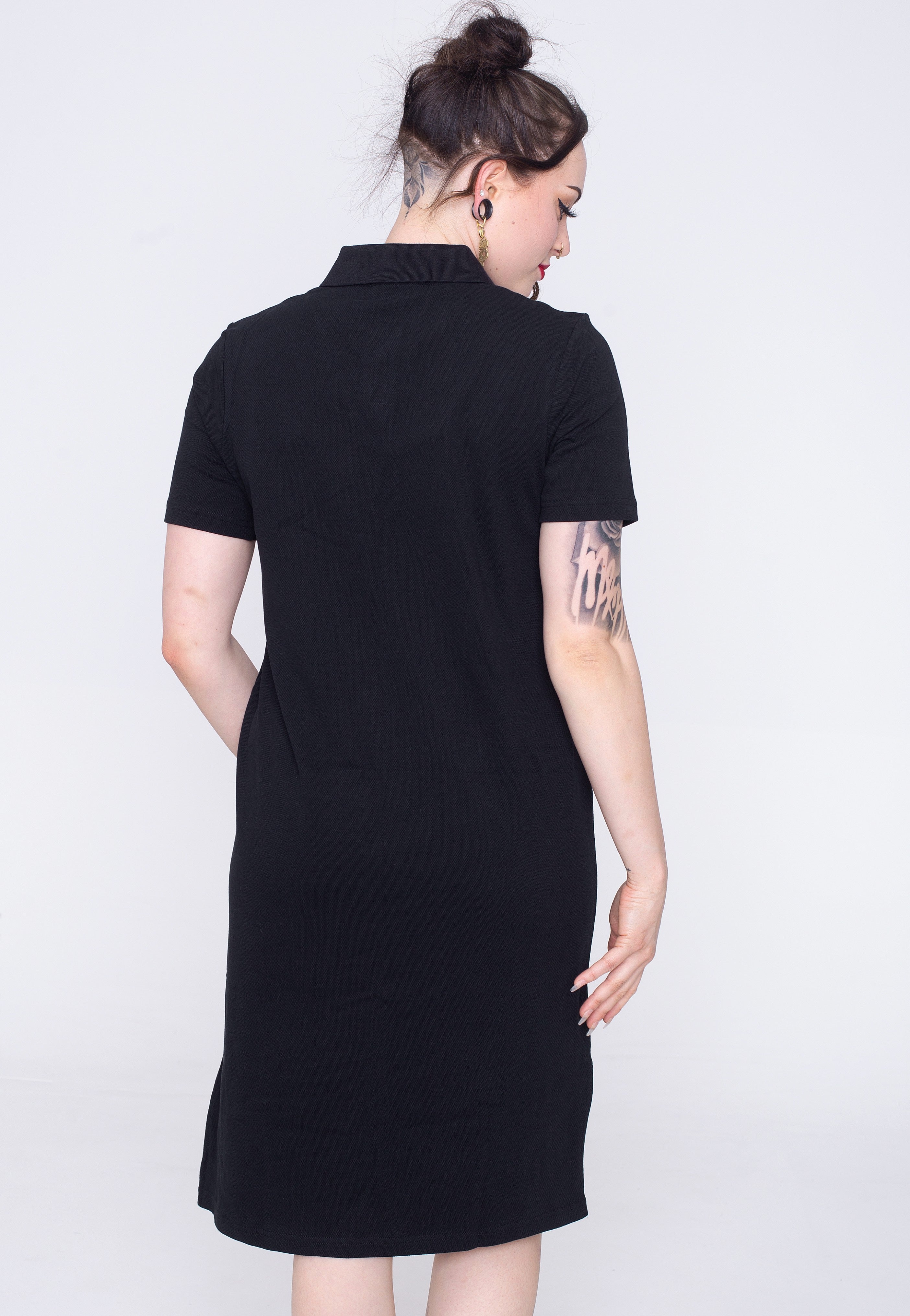 Fred Perry - Split Detail Pique Black - Dress | Women-Image