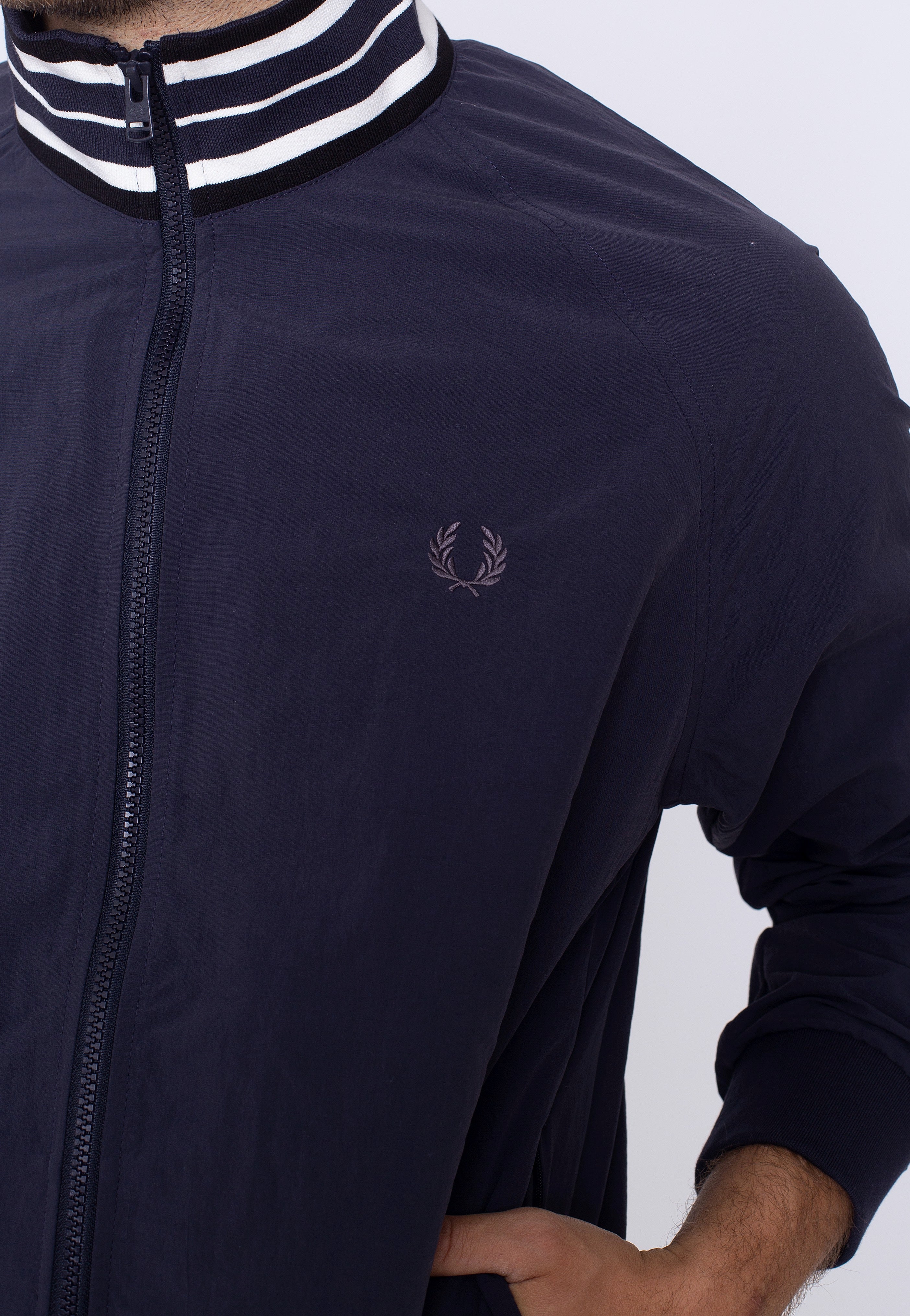 Fred Perry - Striped Collar Track Navy - Jacket | Men-Image