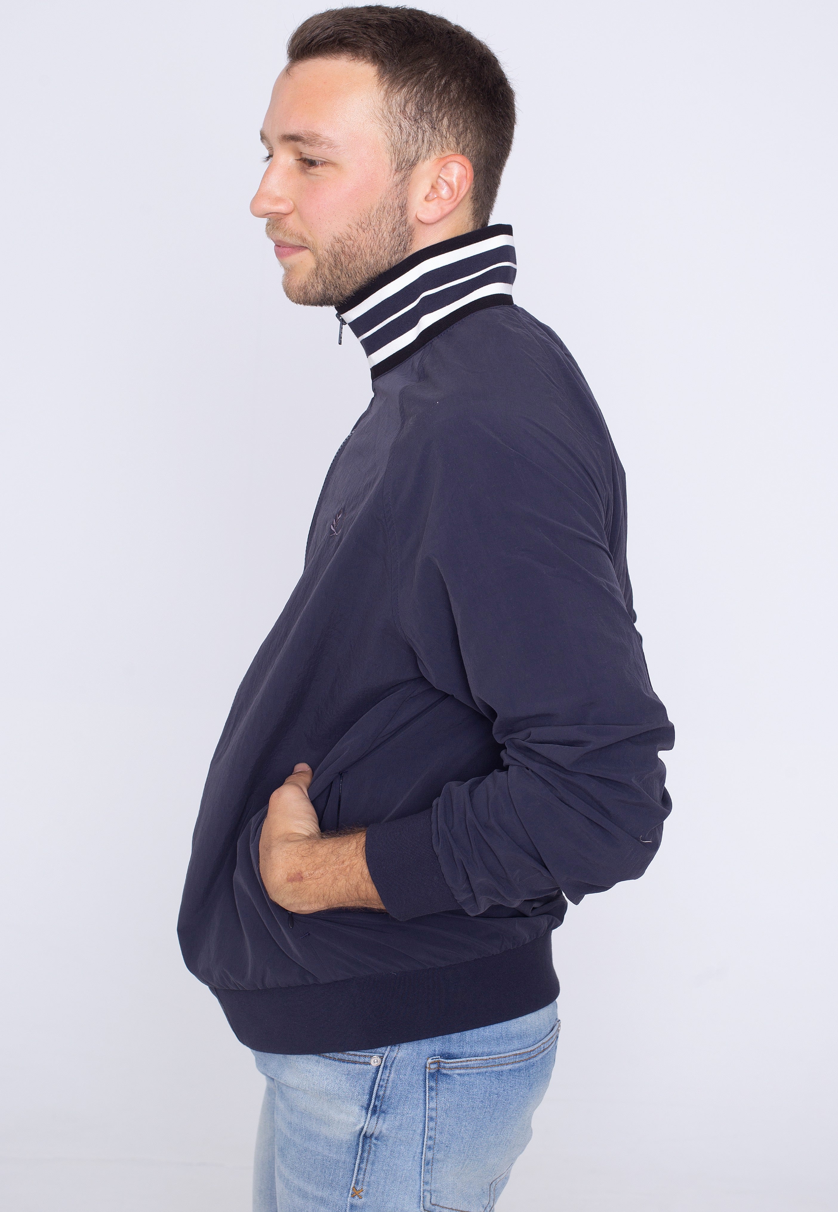 Fred Perry - Striped Collar Track Navy - Jacket | Men-Image