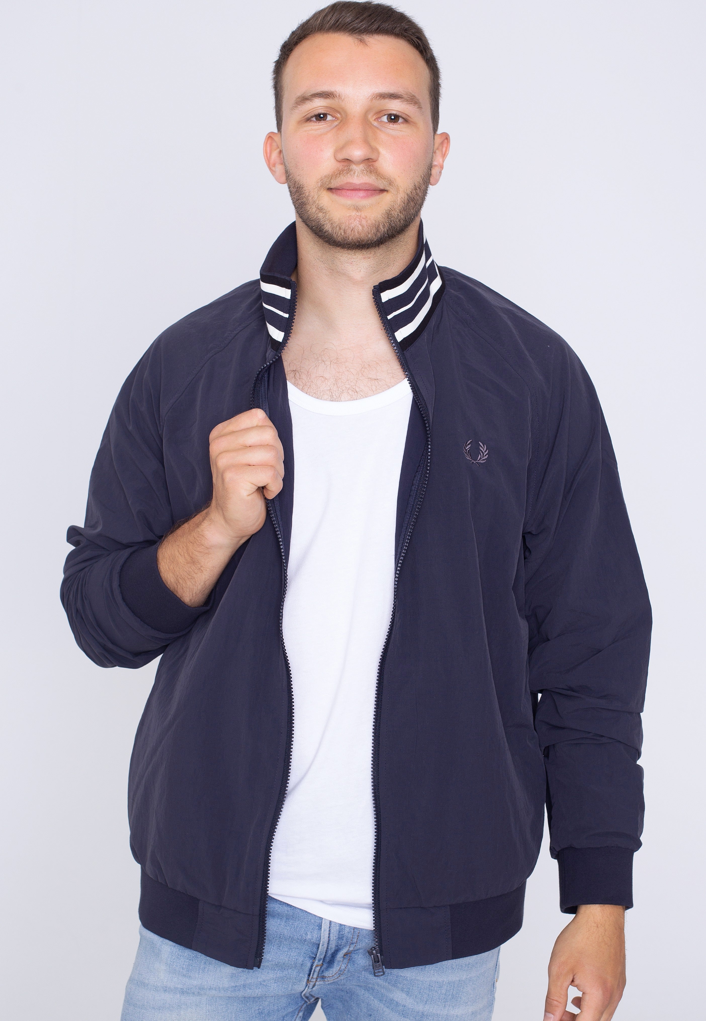 Fred Perry - Striped Collar Track Navy - Jacket | Men-Image