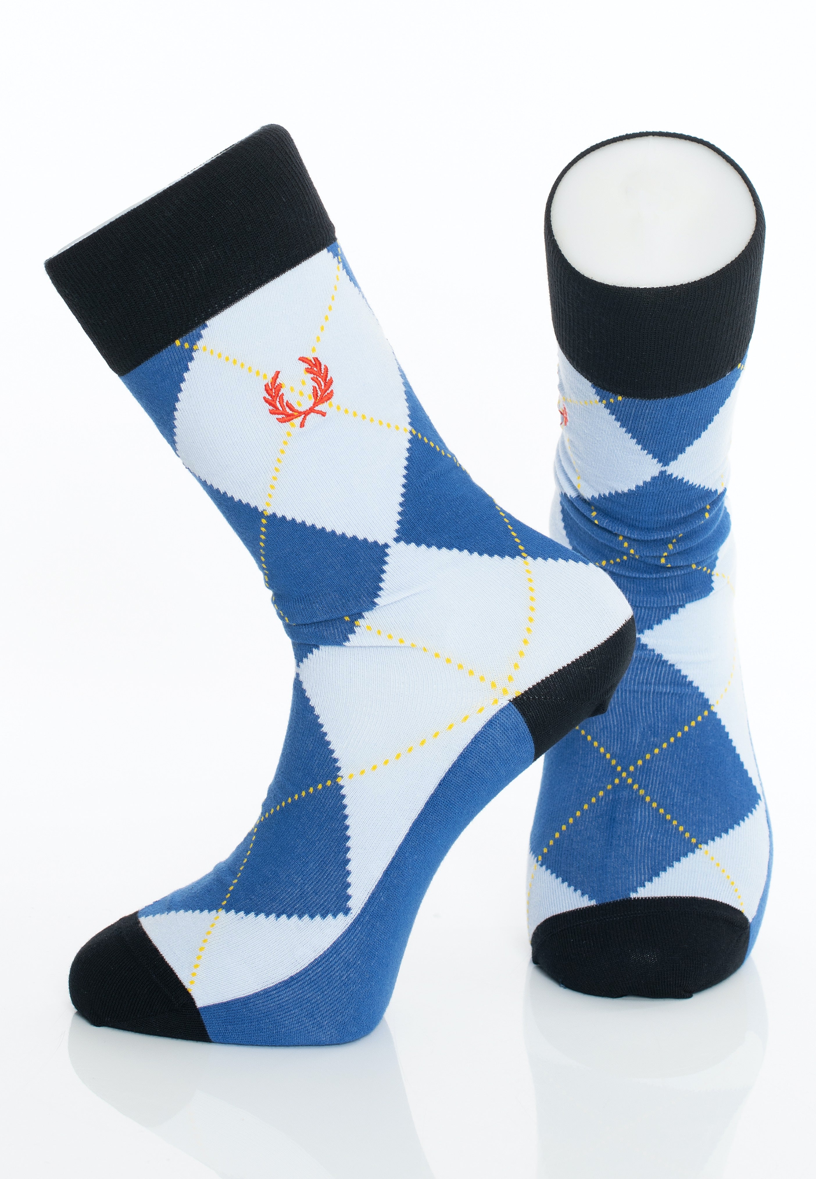 Fred Perry - Bold Argyle Cyber Blue - Socks | Neutral-Image