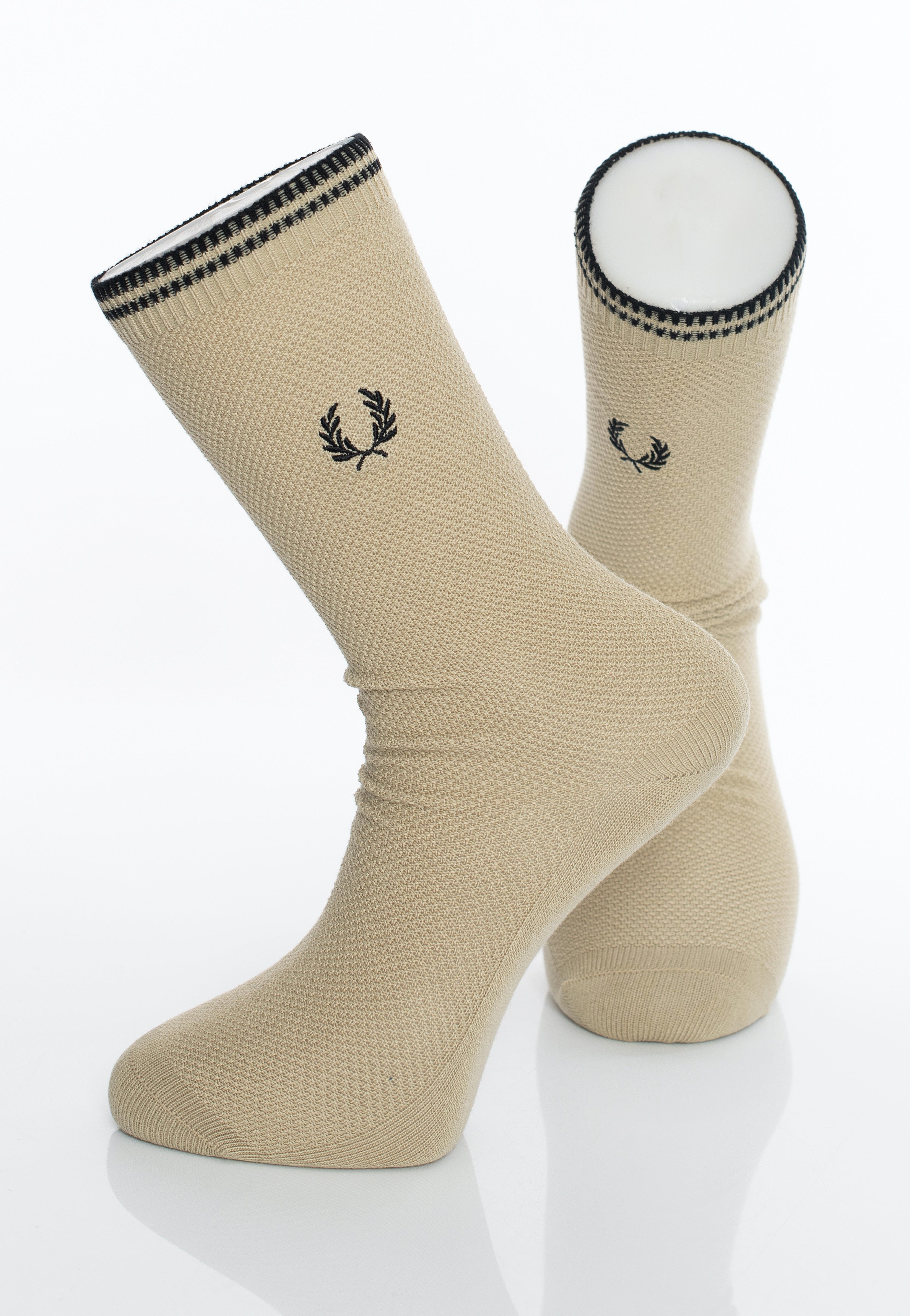 Fred Perry - Tipped Lightoyster/Black - Socks | Neutral-Image