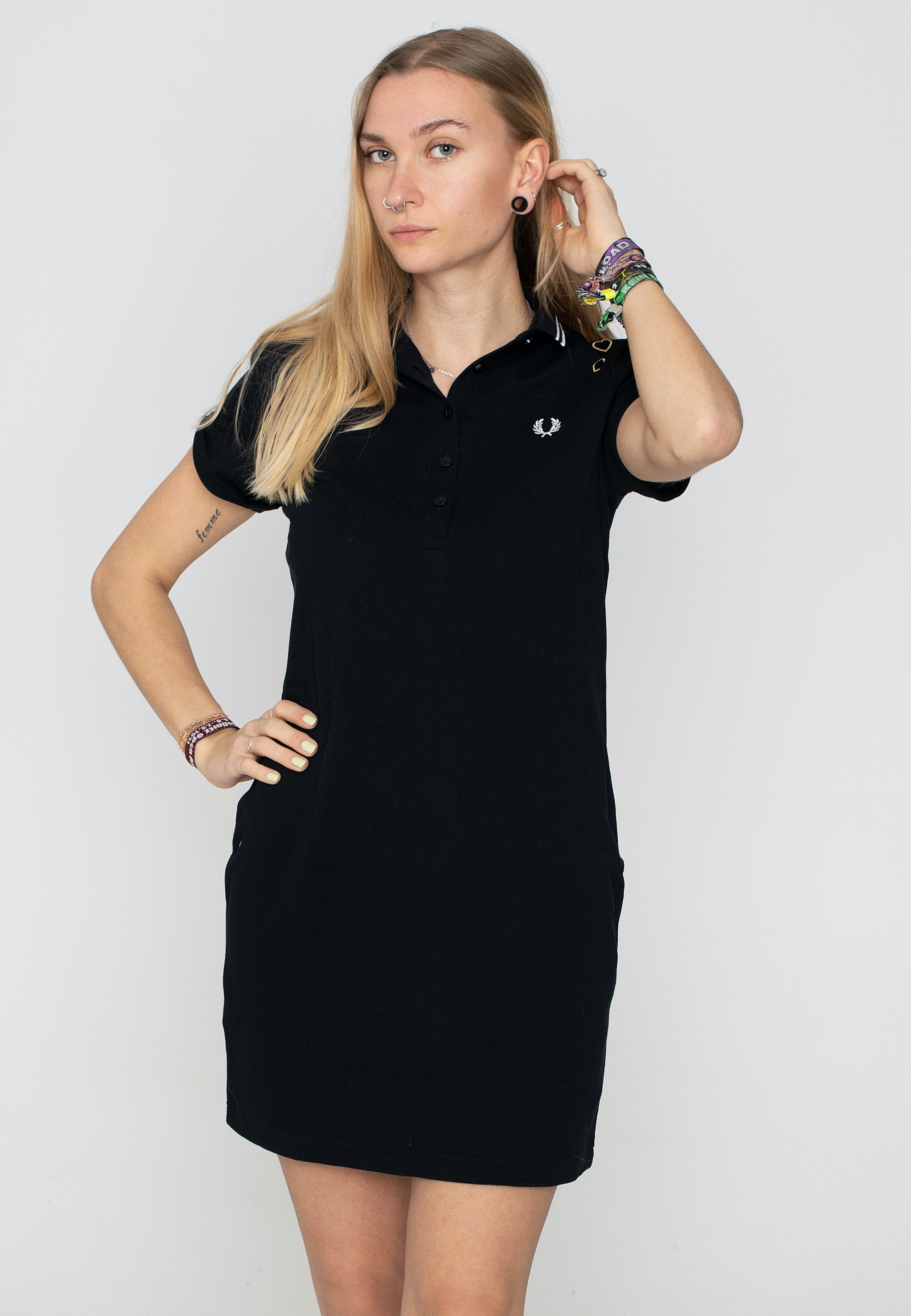 Fred Perry x Amy Winehouse - Tipped Pique Black - Dress | Women-Image