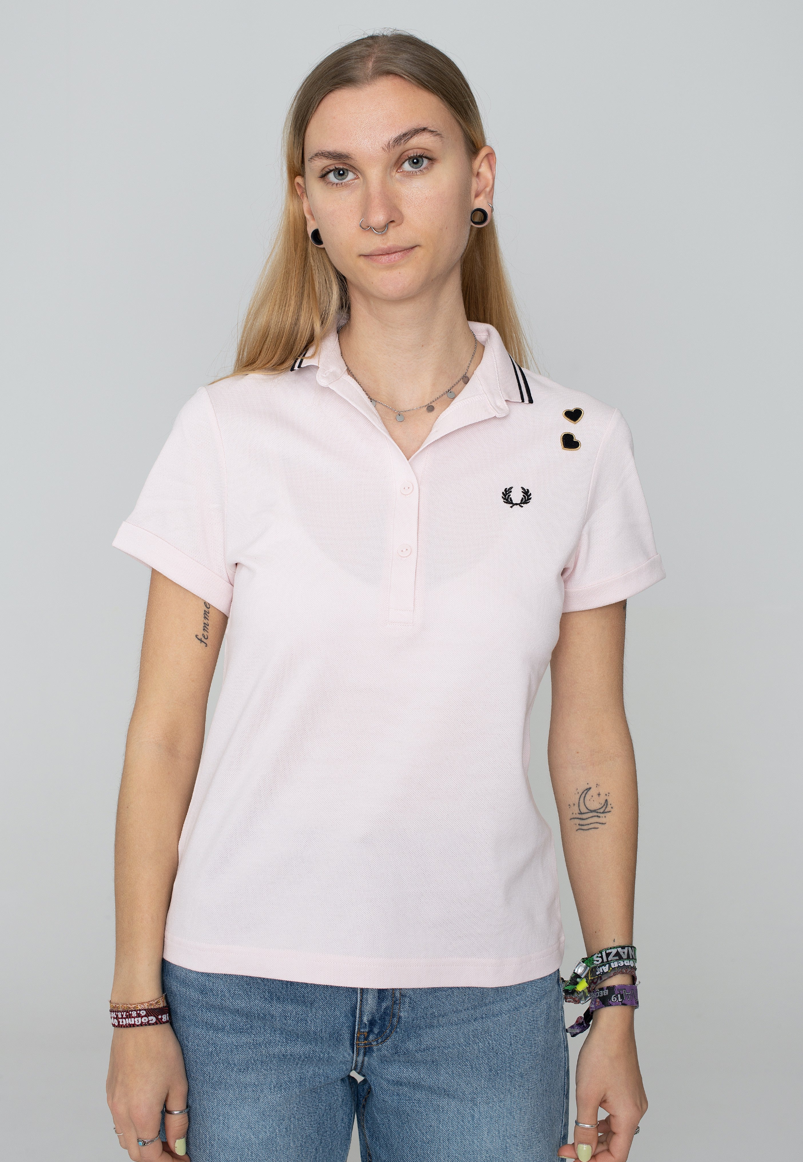 Fred Perry x Amy Winehouse - Tipped Pique Milky Pink - Polo | Women-Image