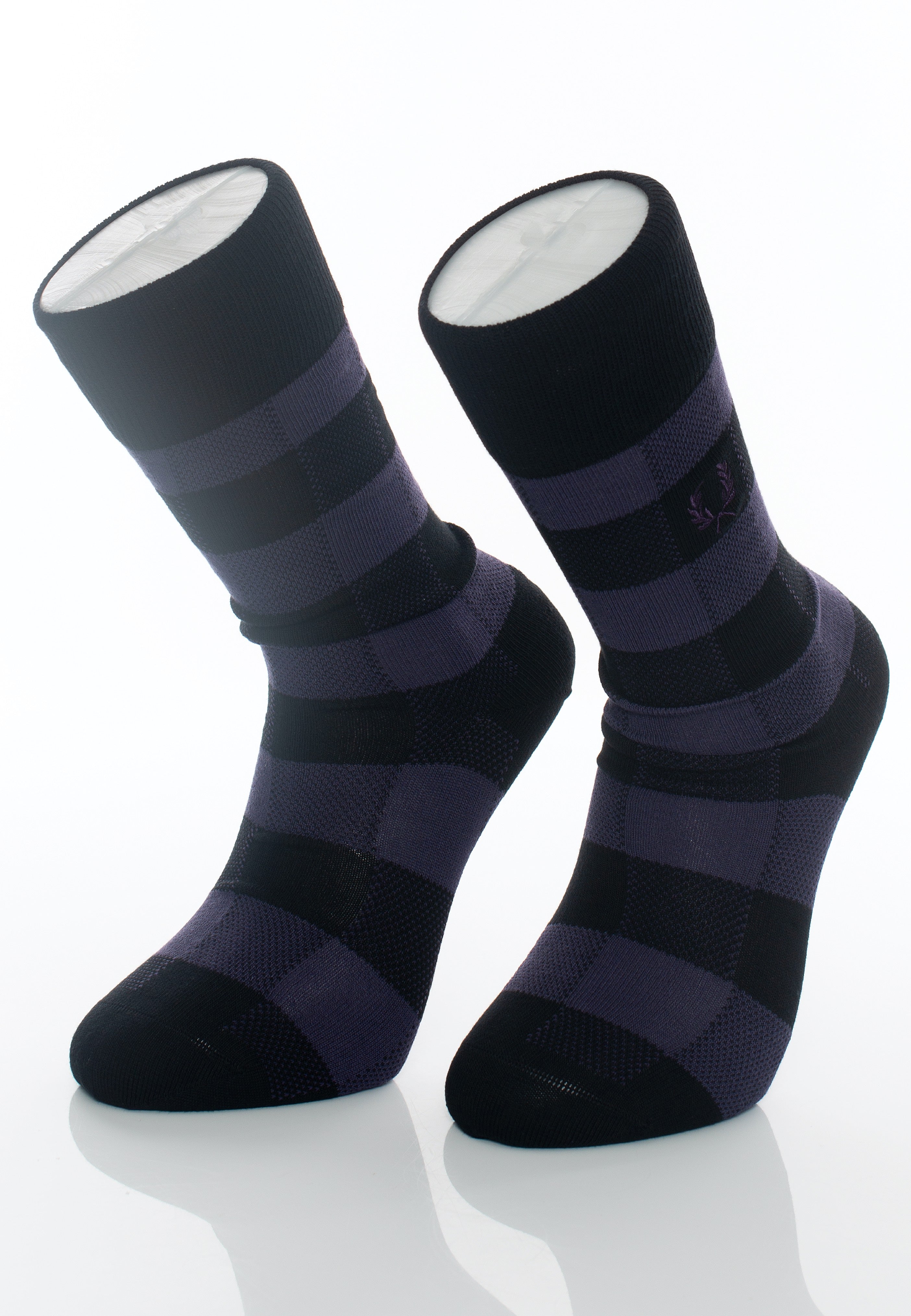 Fred Perry - Tonal Check Purple Heart - Socks | Neutral-Image