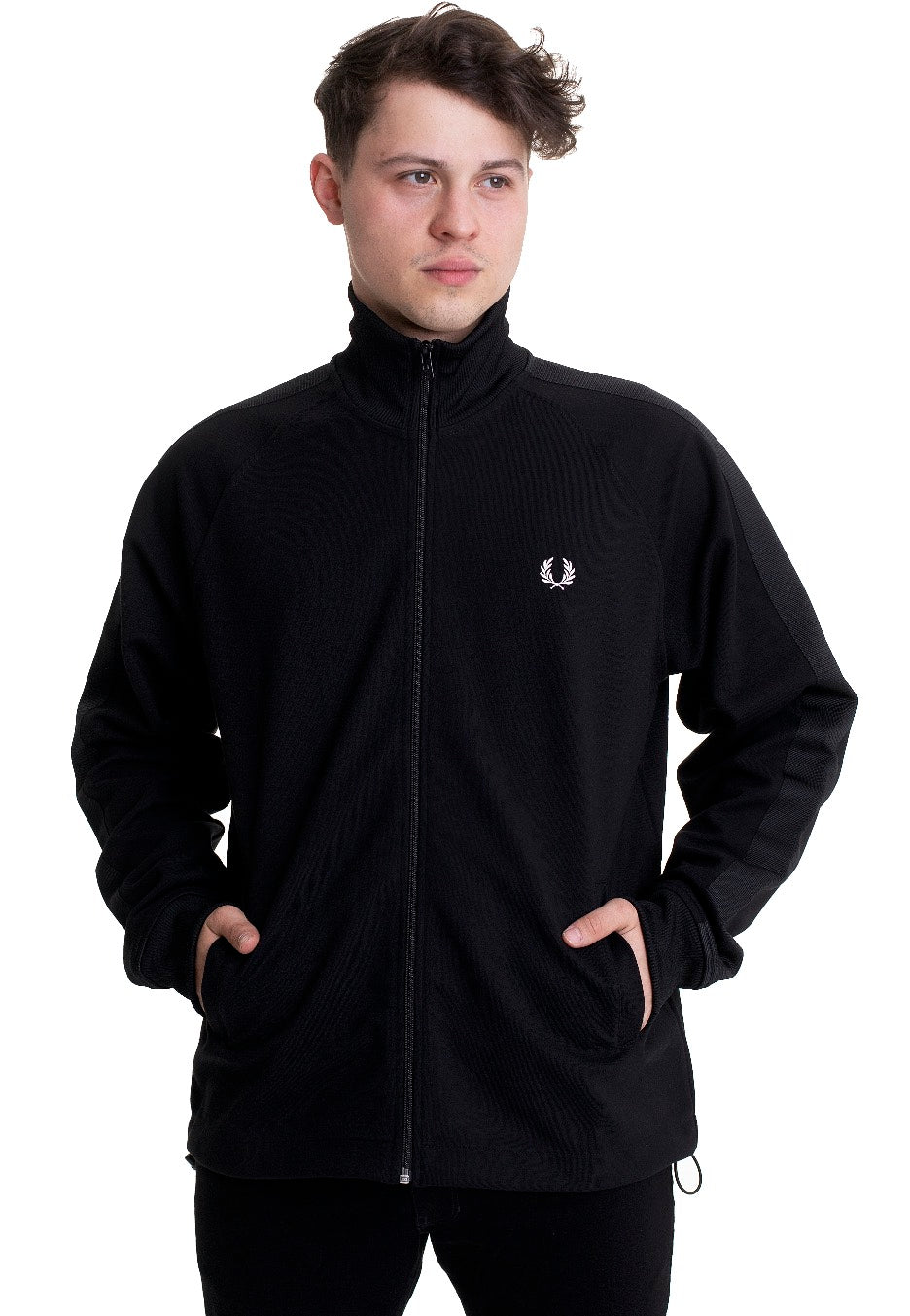 Fred Perry - Tonal Tape Track Black - Track Jacket | Men-Image