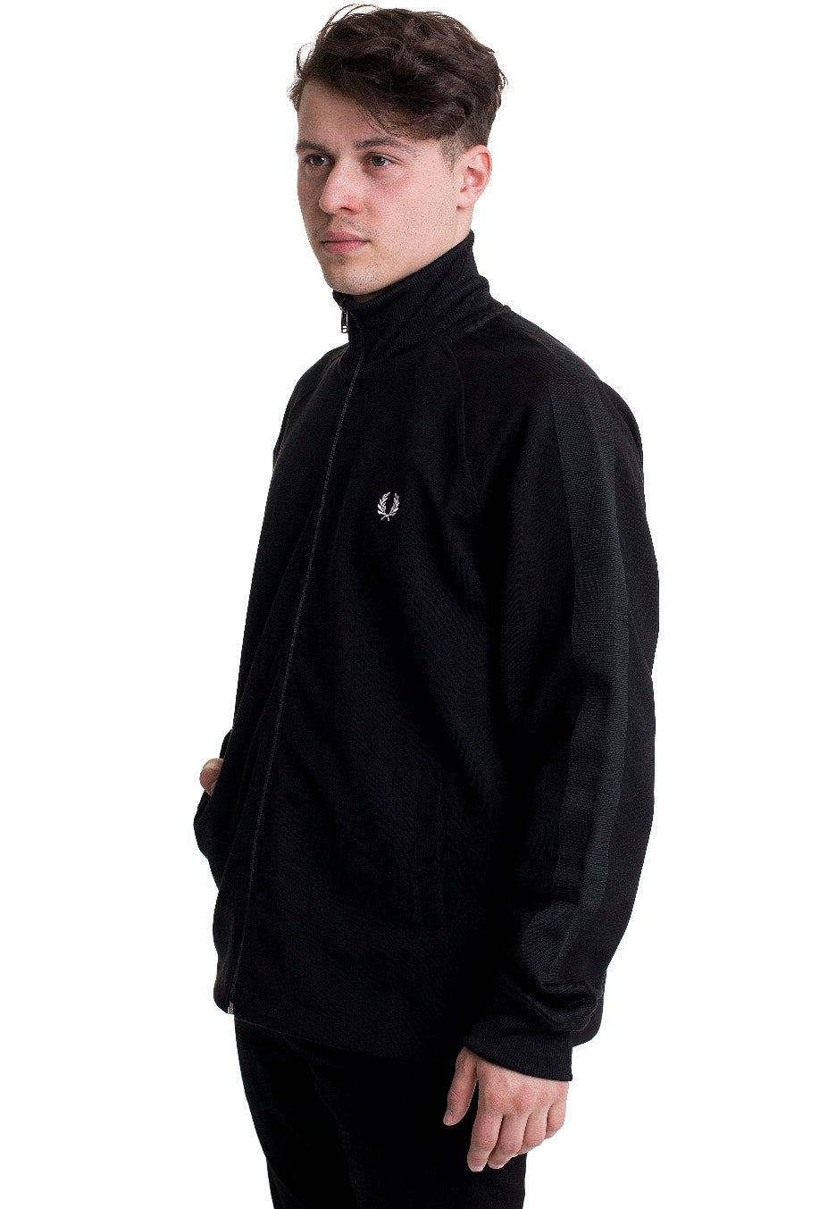 Fred Perry - Tonal Tape Track Black - Track Jacket | Men-Image