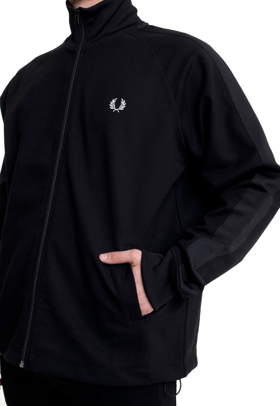 Fred Perry - Tonal Tape Track Black - Track Jacket | Men-Image