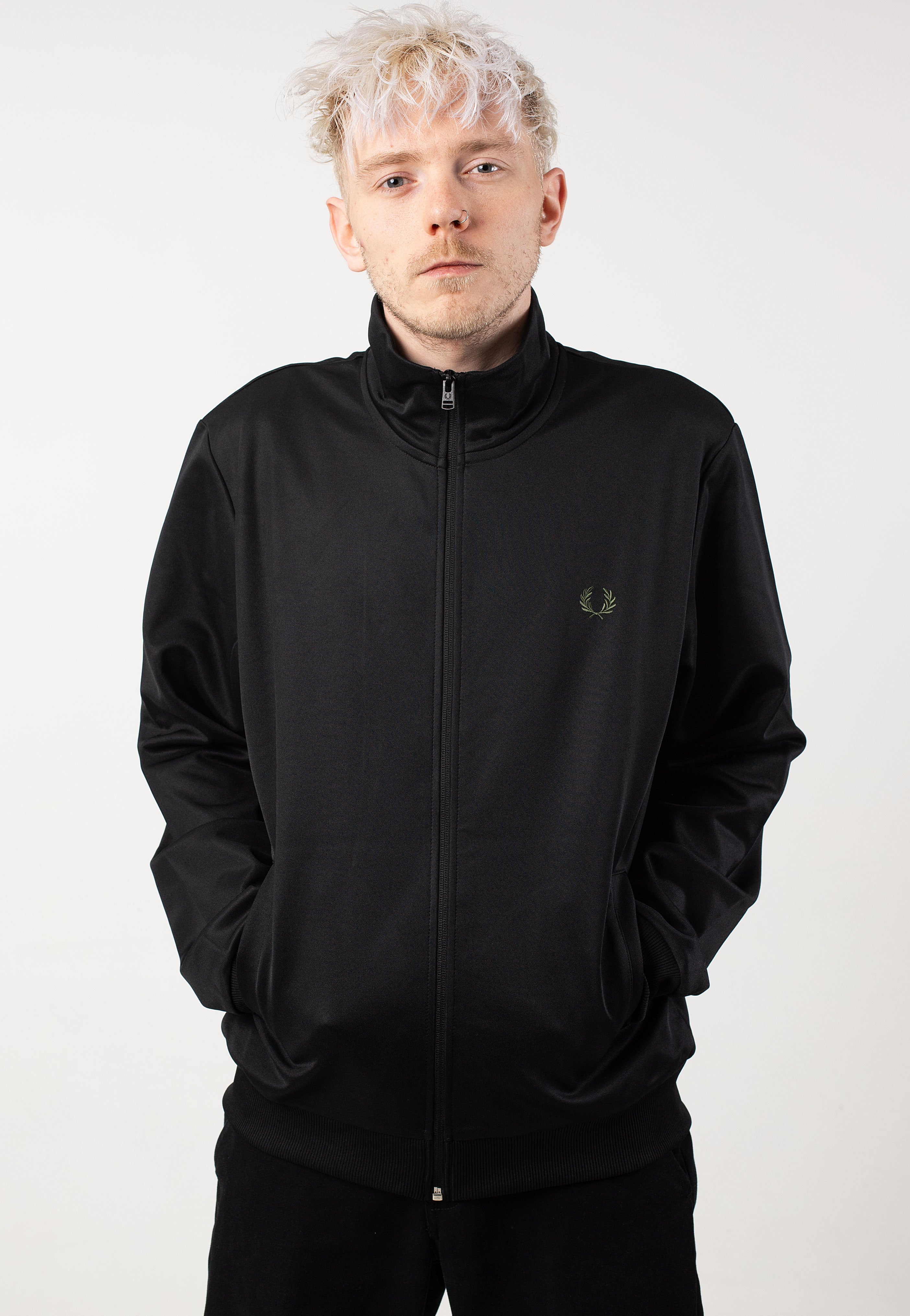 Fred Perry - Track Black/Laurel Wreath Green - Track Jacket | Men-Image