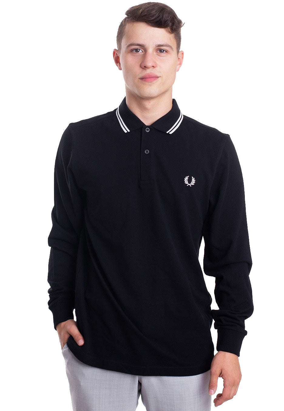 Fred Perry - Twin Tipped Black - Longsleeve | Men-Image