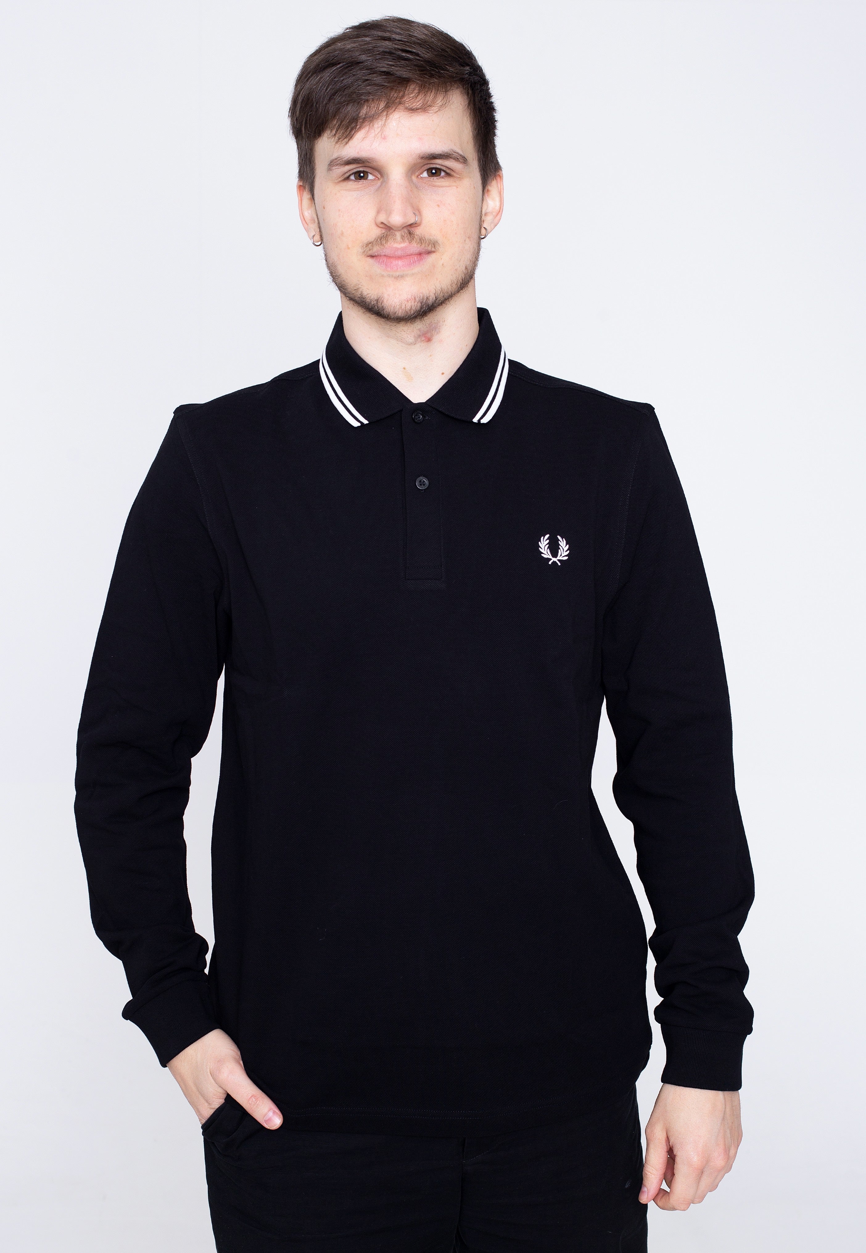 Fred Perry - Twin Tipped Black - Longsleeve | Men-Image