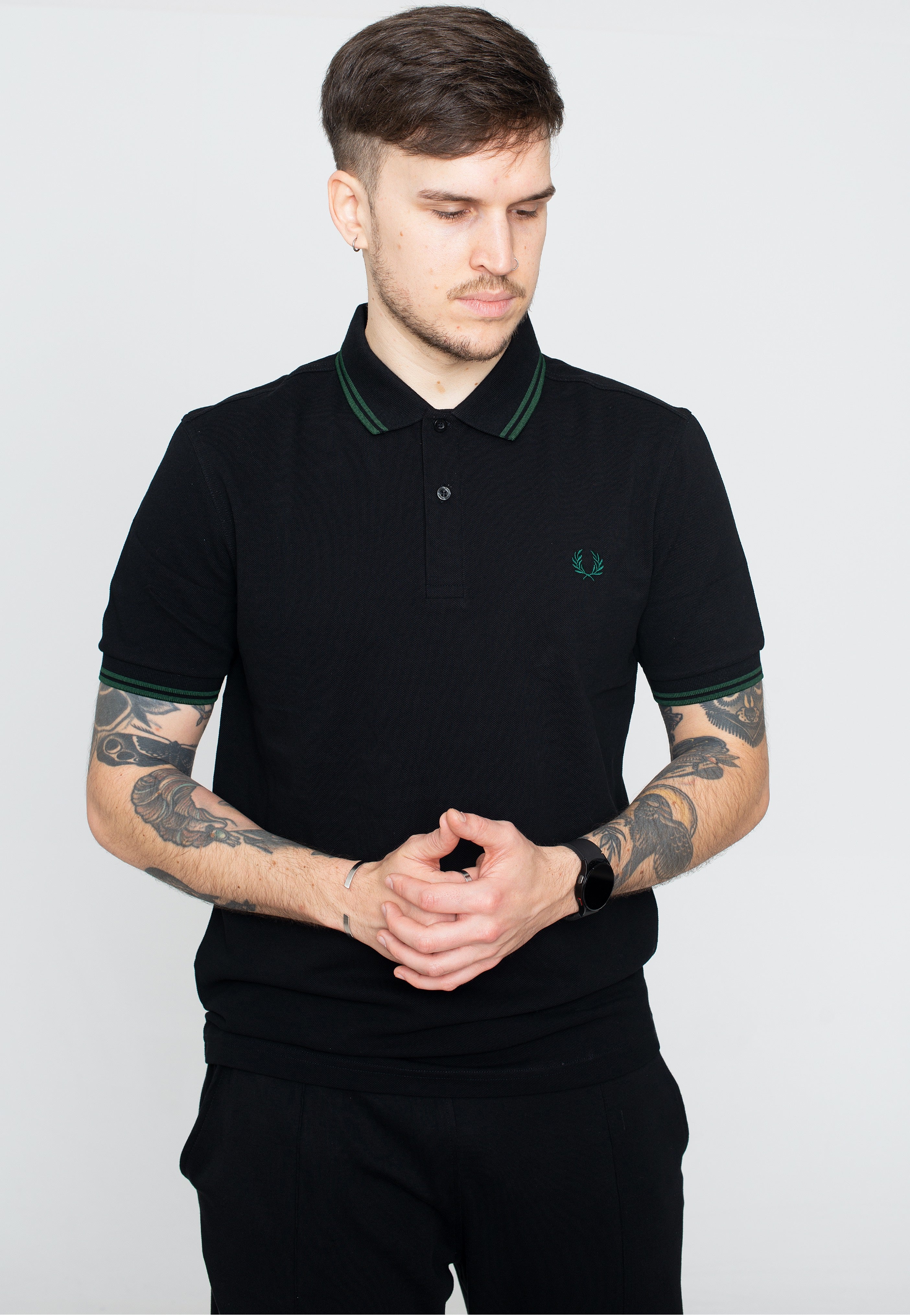 Fred Perry - Twin Tipped Black/Ivy - Polo | Men-Image