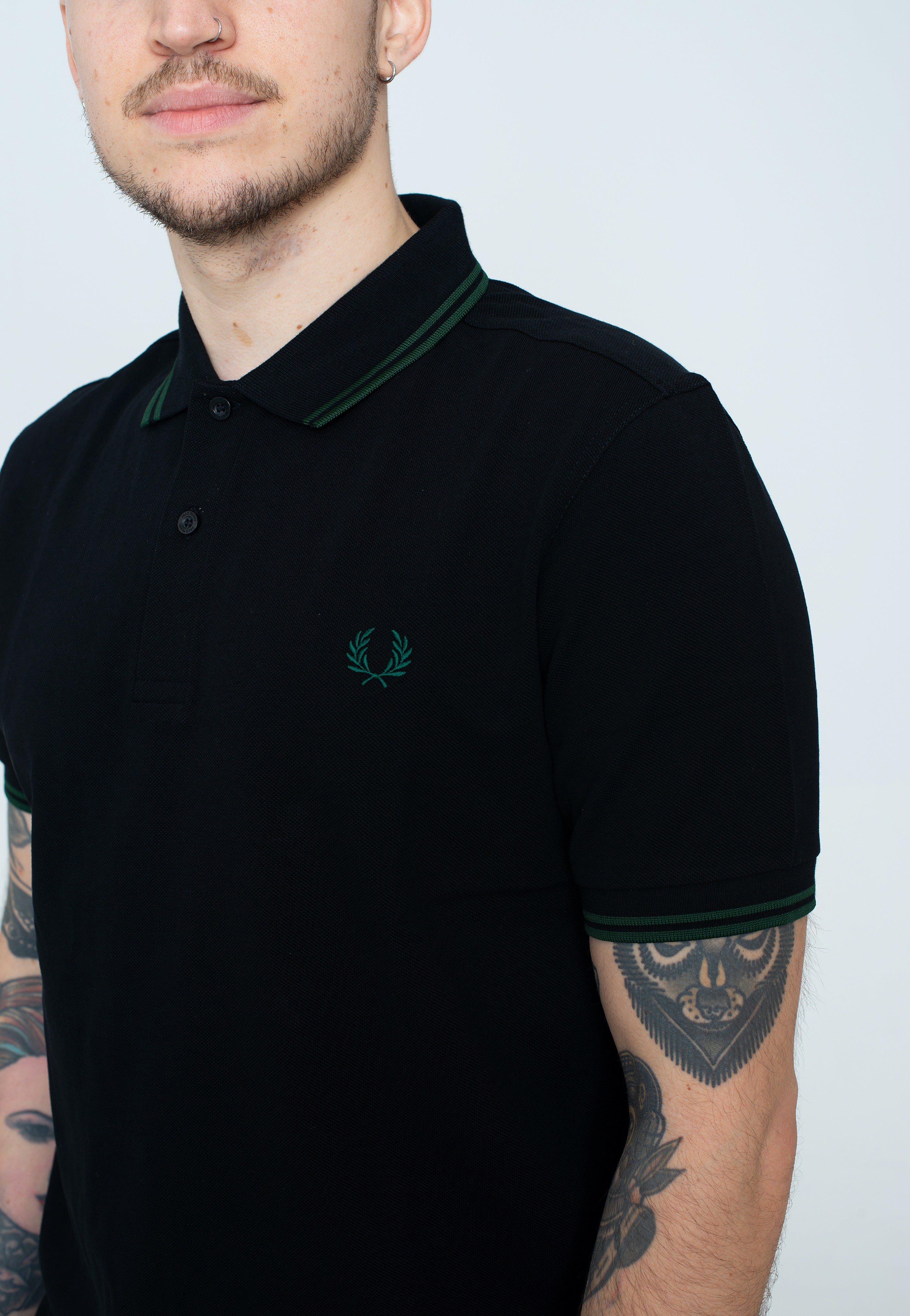 Fred Perry - Twin Tipped Black/Ivy - Polo | Men-Image