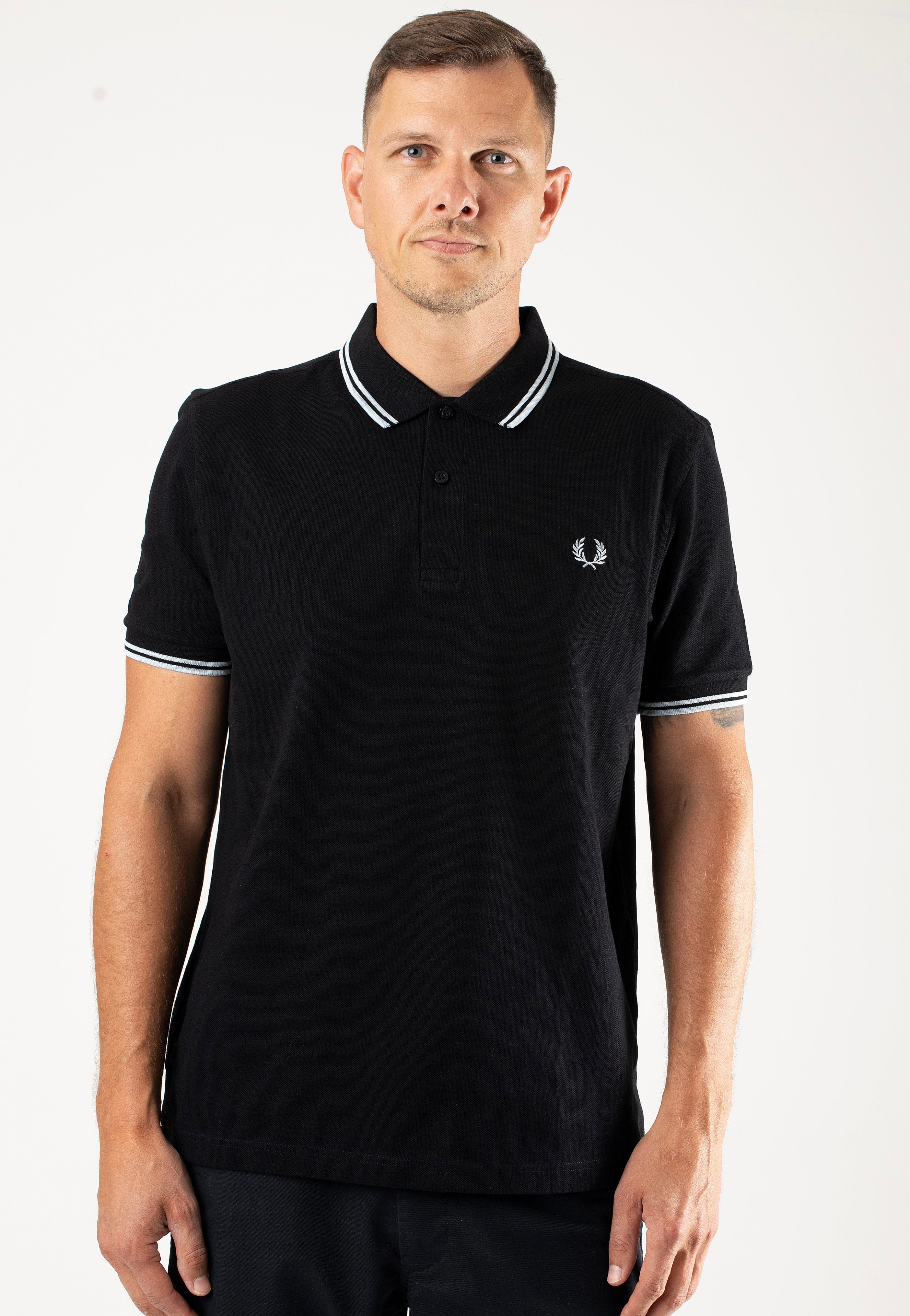 Fred Perry - Twin Tipped Black/Light Ice - Polo | Men-Image