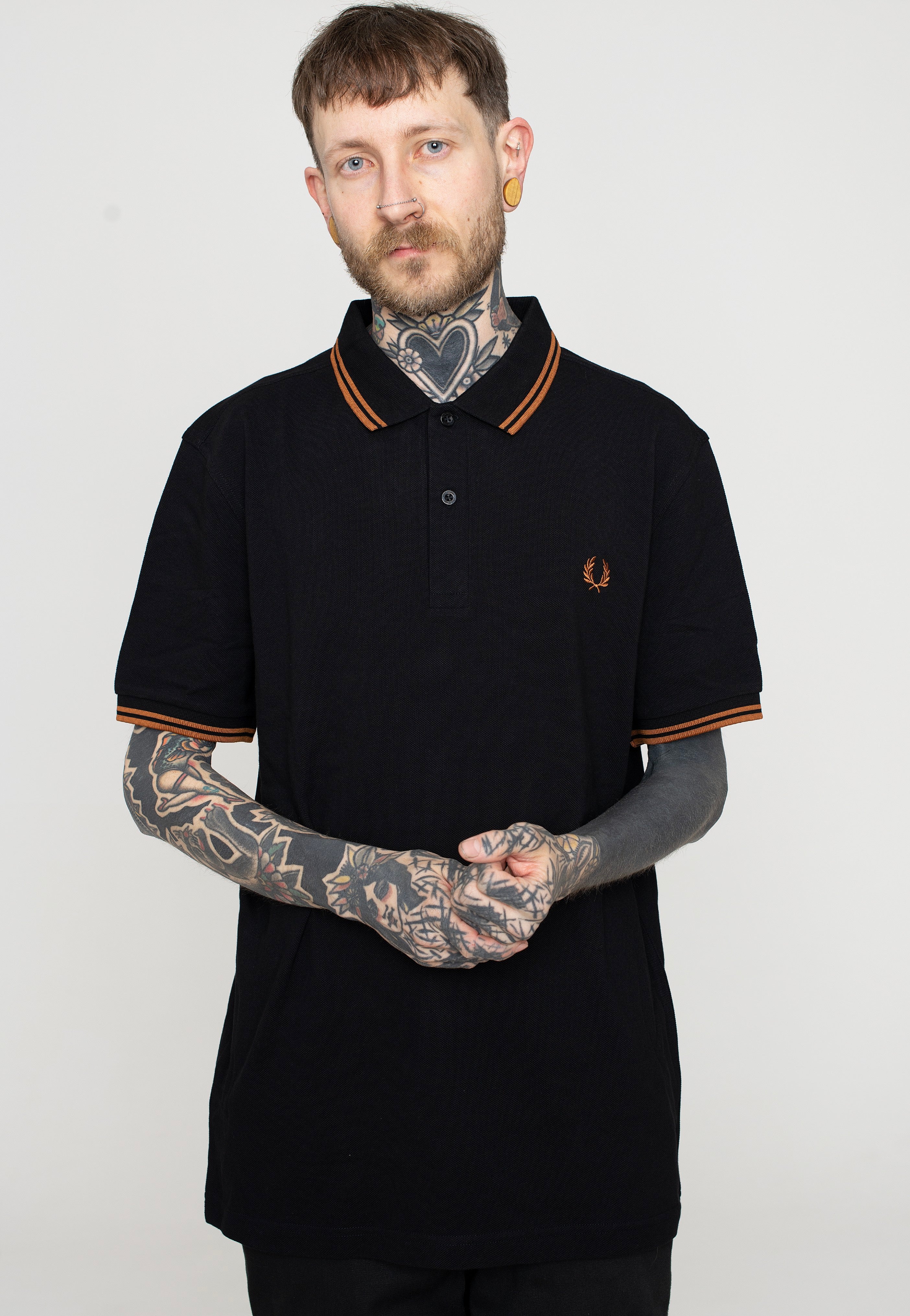 Fred Perry - Twin Tipped Black/Nut Flake - Polo | Men-Image