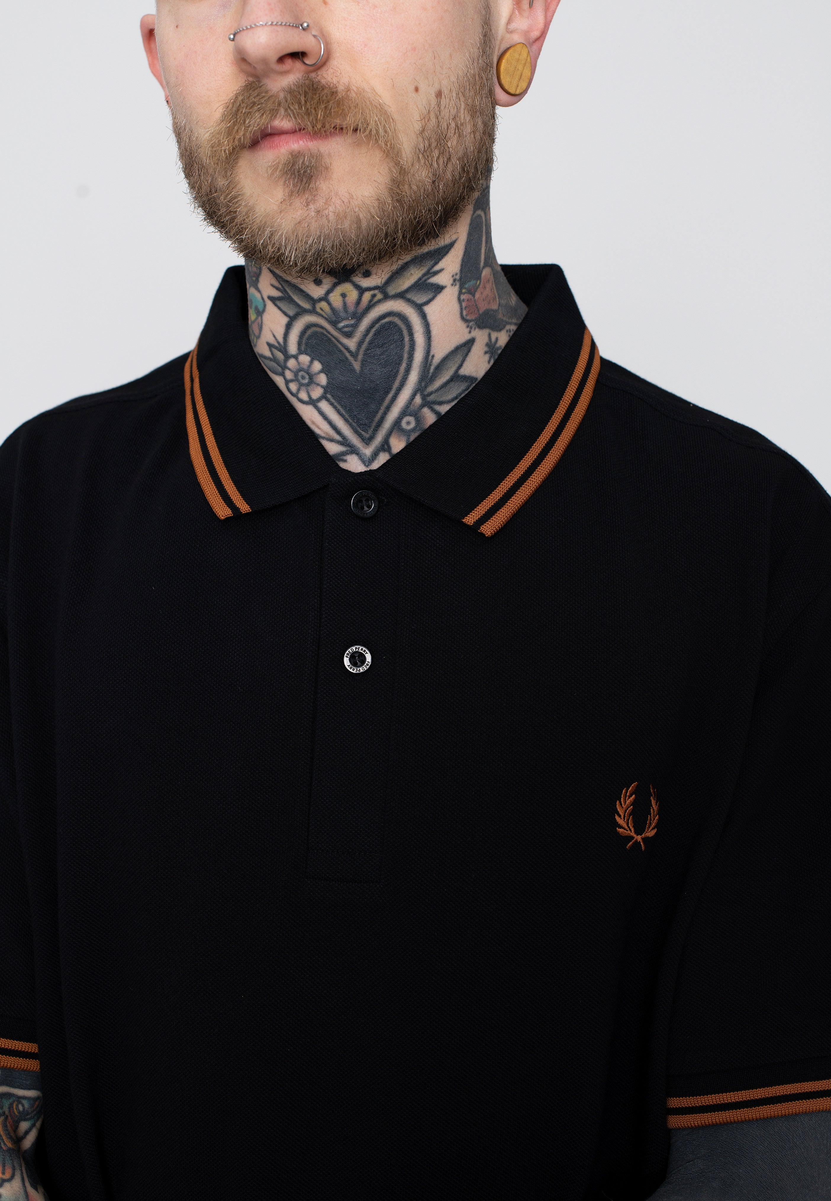 Fred Perry - Twin Tipped Black/Nut Flake - Polo | Men-Image