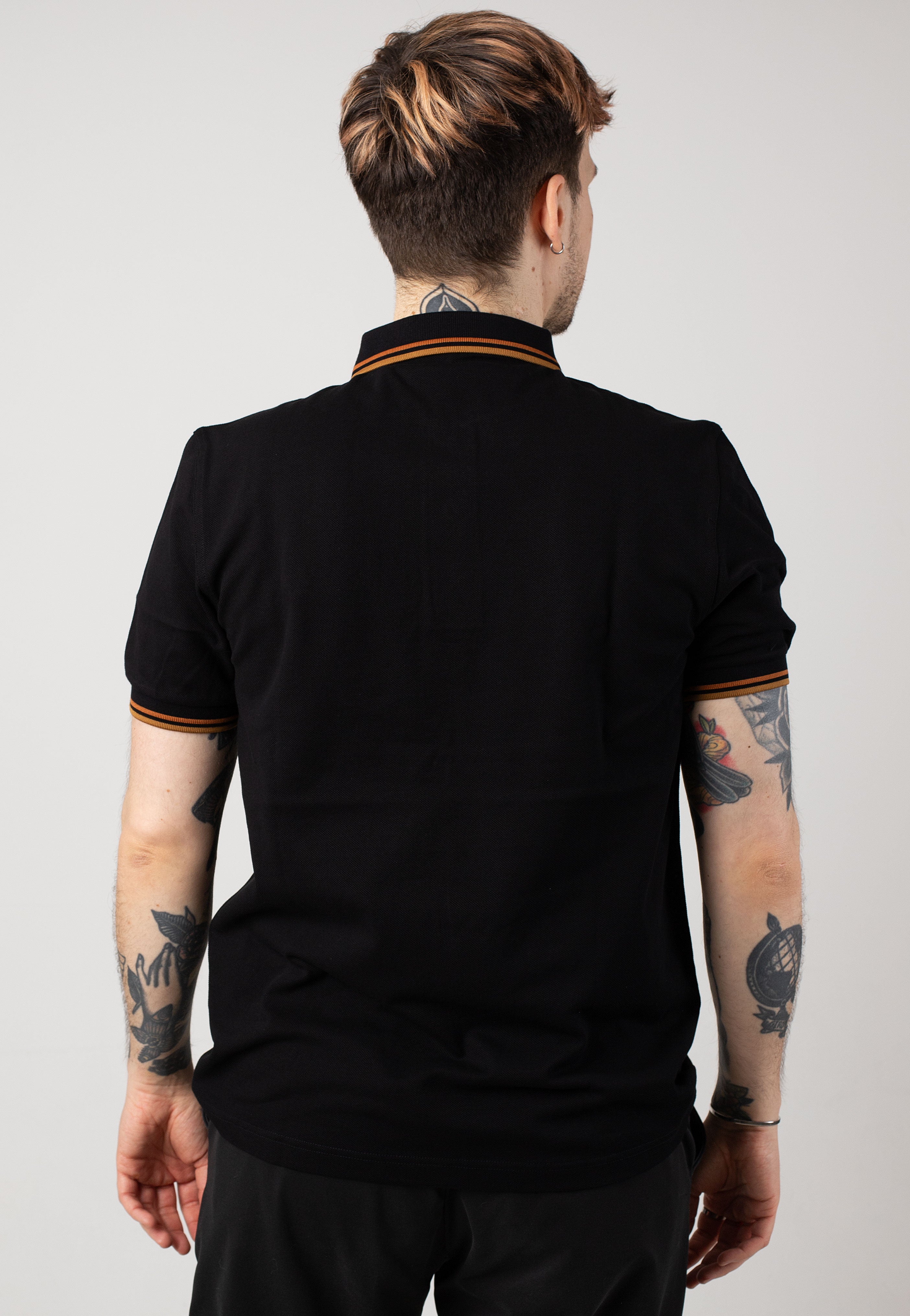 Fred Perry - Twin Tipped Black/Nut Flake/Dark Caramel - Polo | Men-Image