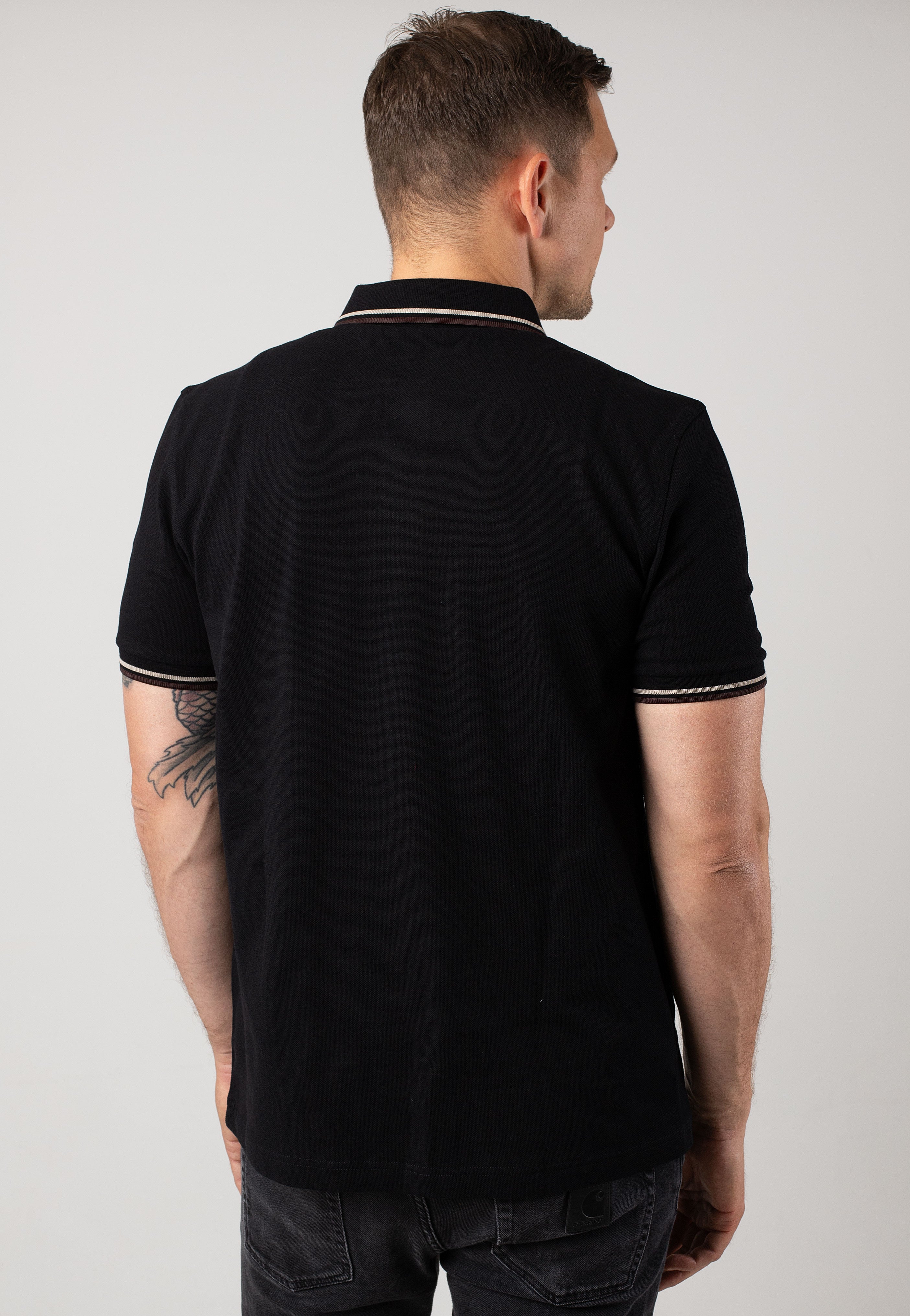 Fred Perry - Twin Tipped Black/Warm Grey/Carrington Road Brick - Polo | Men-Image