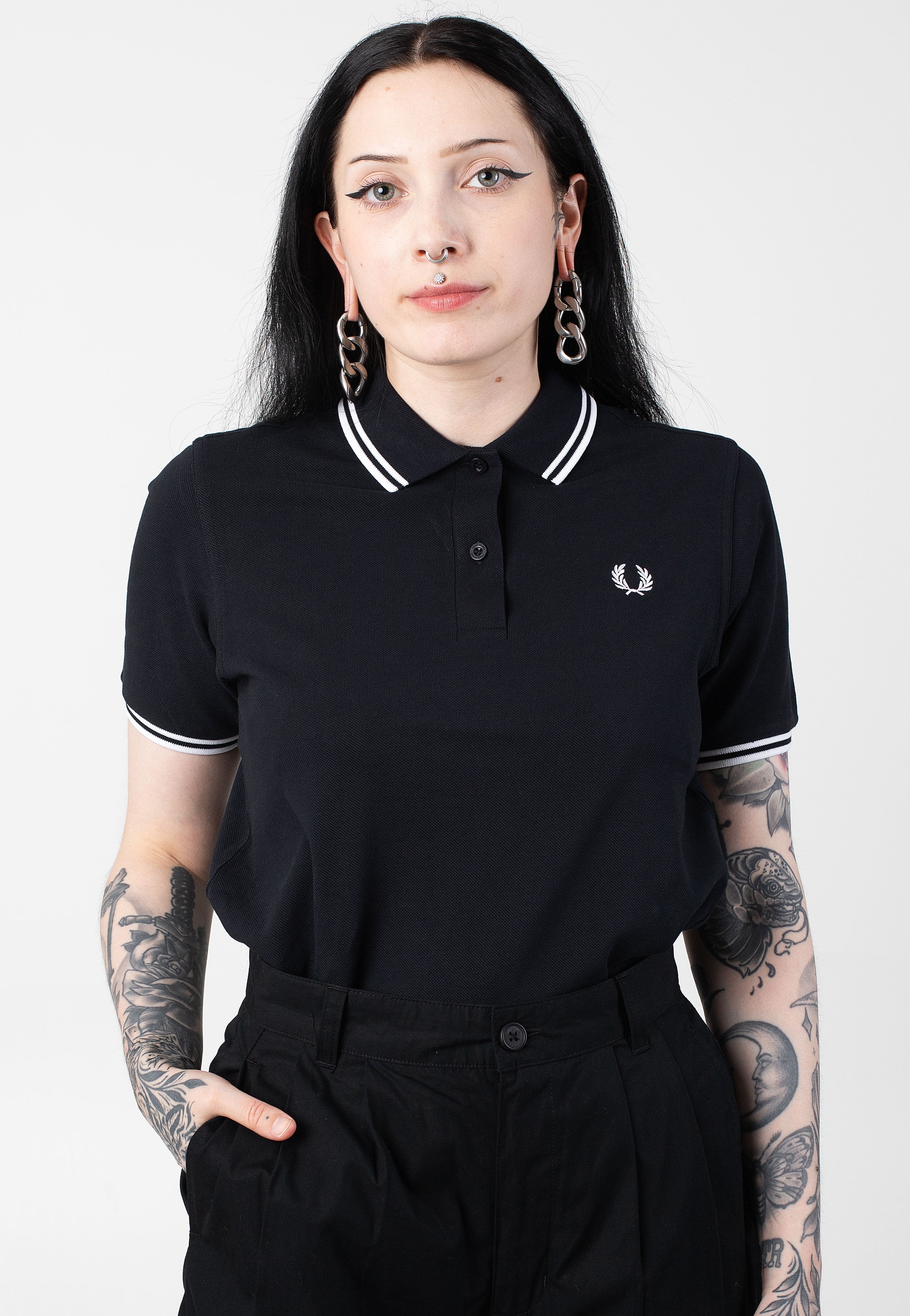 Fred Perry - Twin Tipped Navy/White - Polo | Women-Image