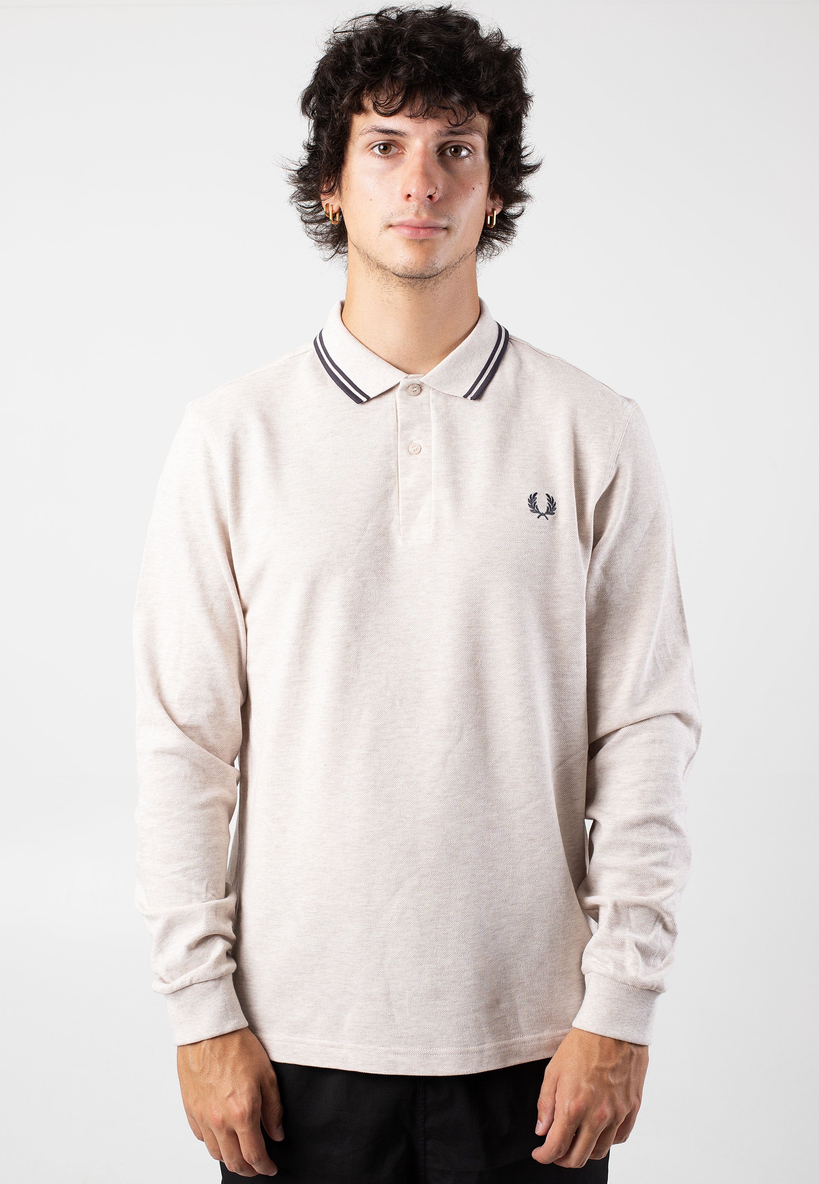 Fred Perry - Twin Tipped Porrdidge Marl/Anchor Grey/Anchor Grey - Longsleeve | Men-Image