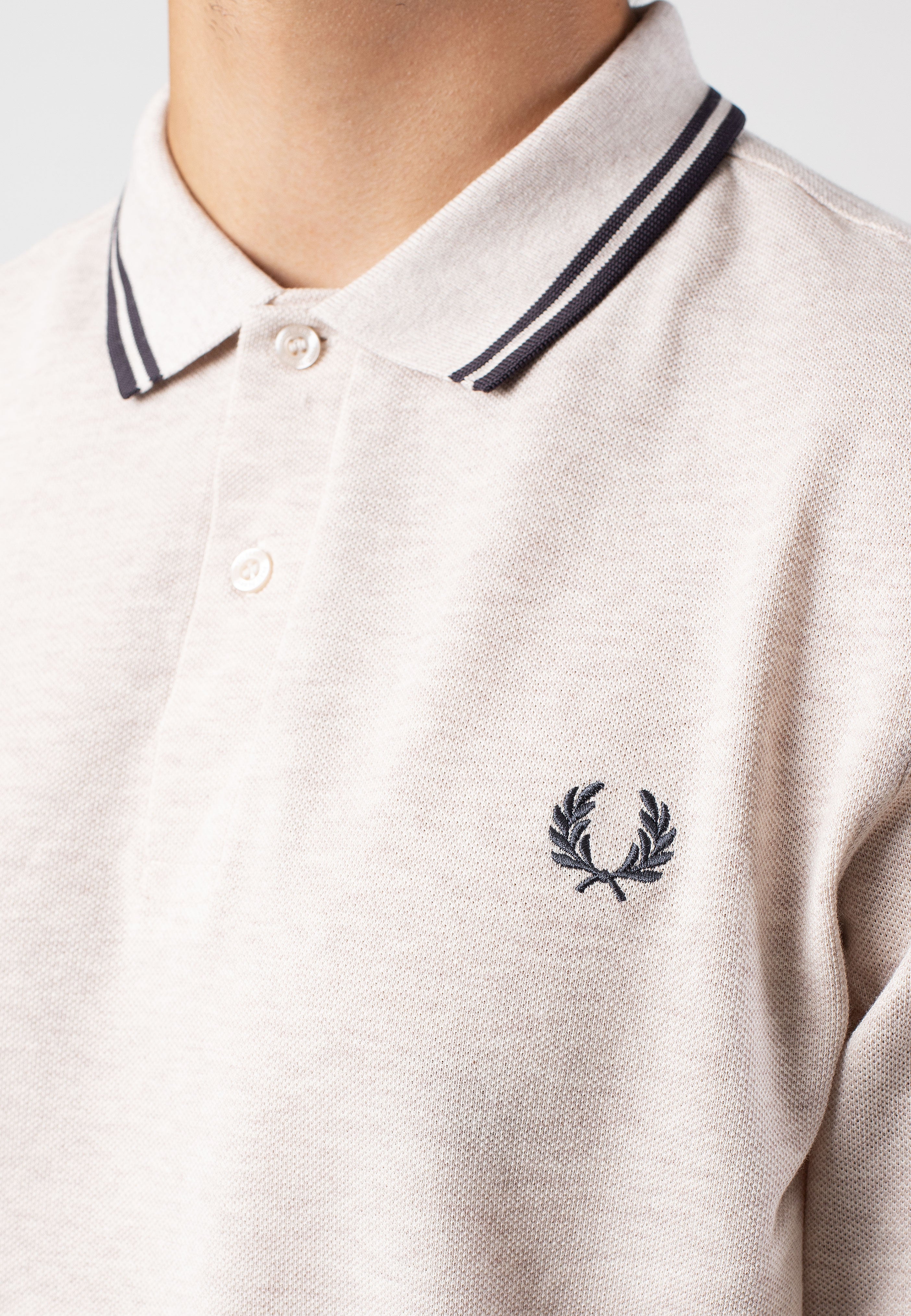 Fred Perry - Twin Tipped Porrdidge Marl/Anchor Grey/Anchor Grey - Longsleeve | Men-Image