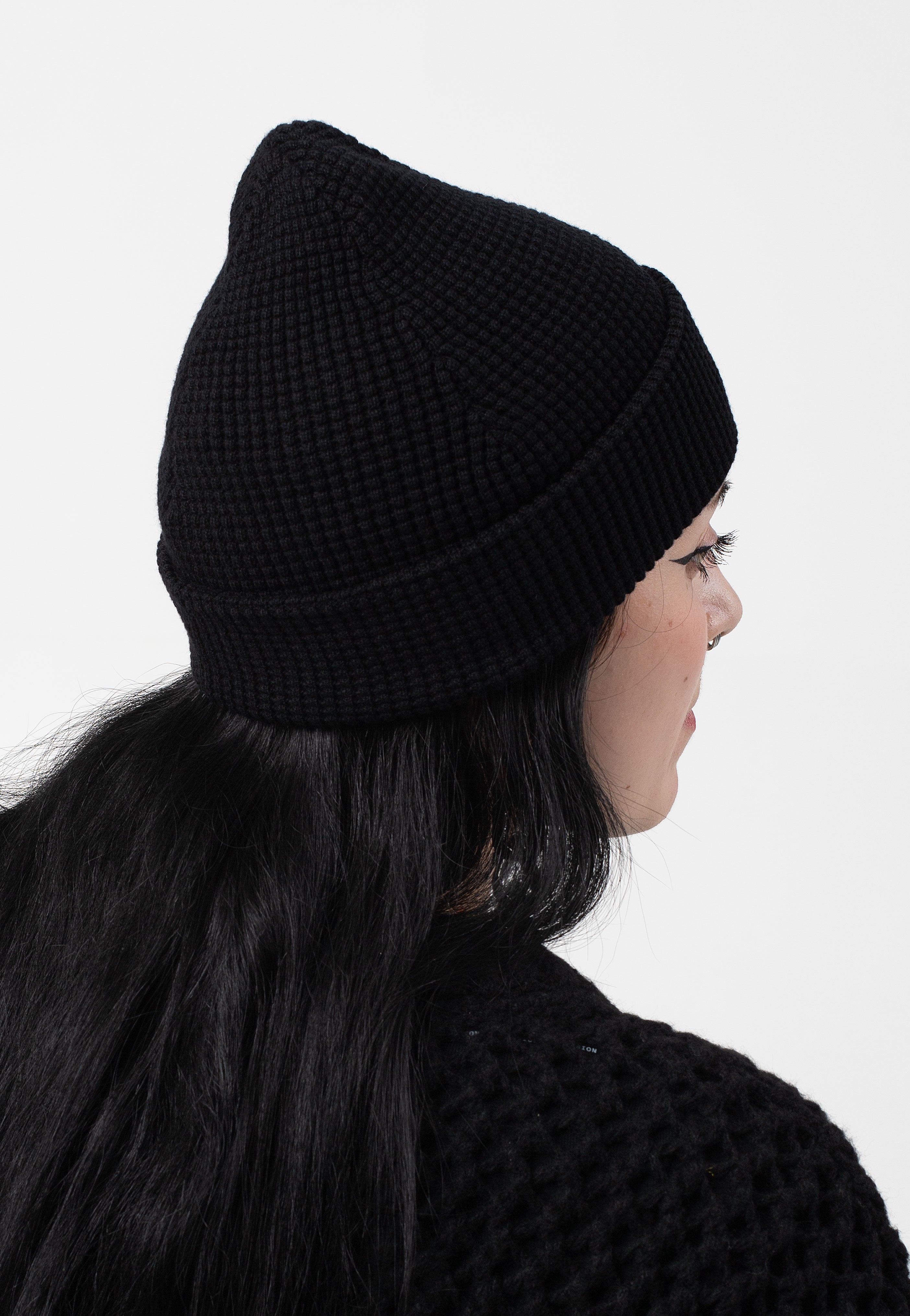 Fred Perry - Waffle Knit Black - Beanie | Neutral-Image