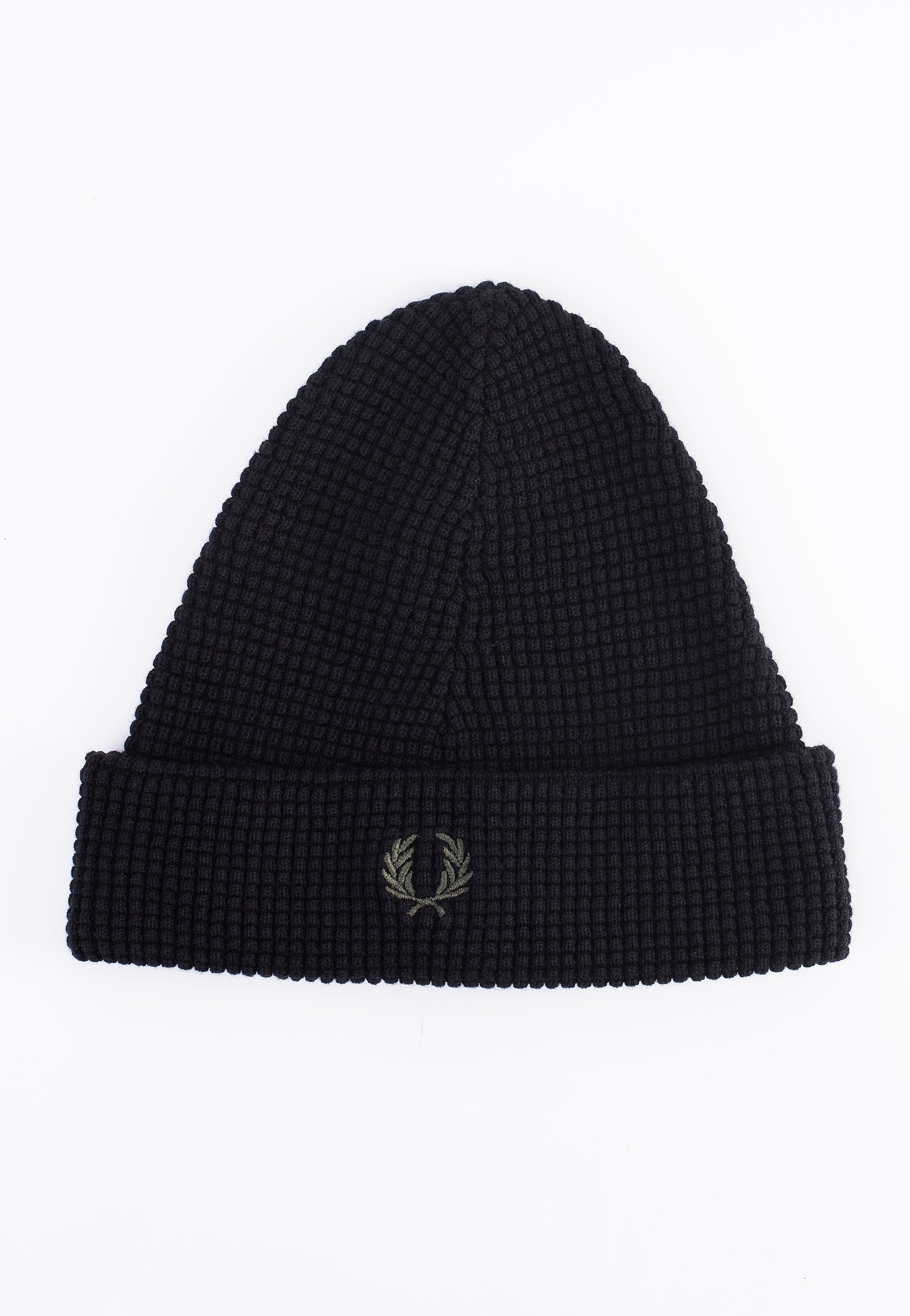 Fred Perry - Waffle Knit Black - Beanie | Neutral-Image