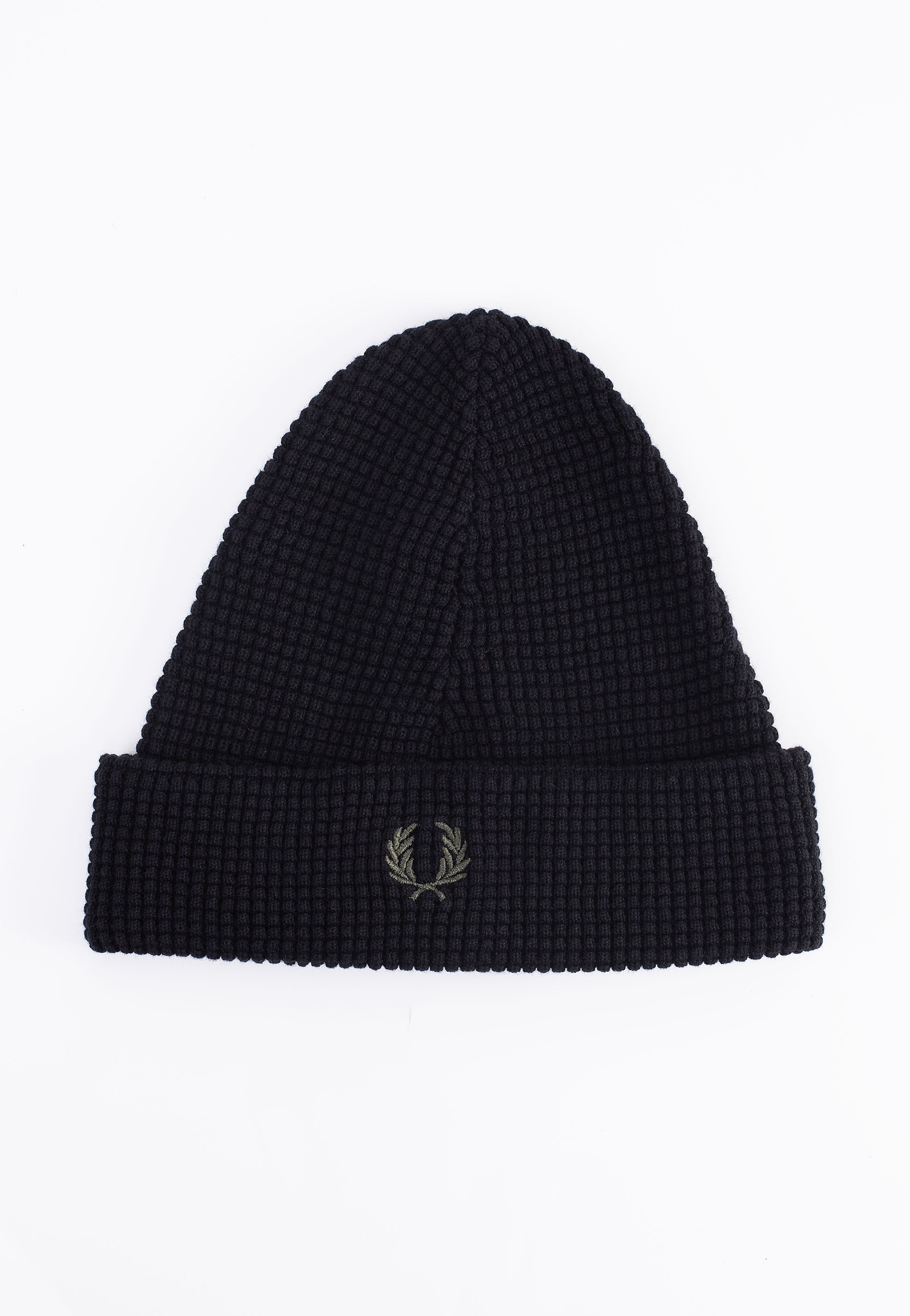 Fred Perry - Waffle Knit Black - Beanie | Neutral-Image