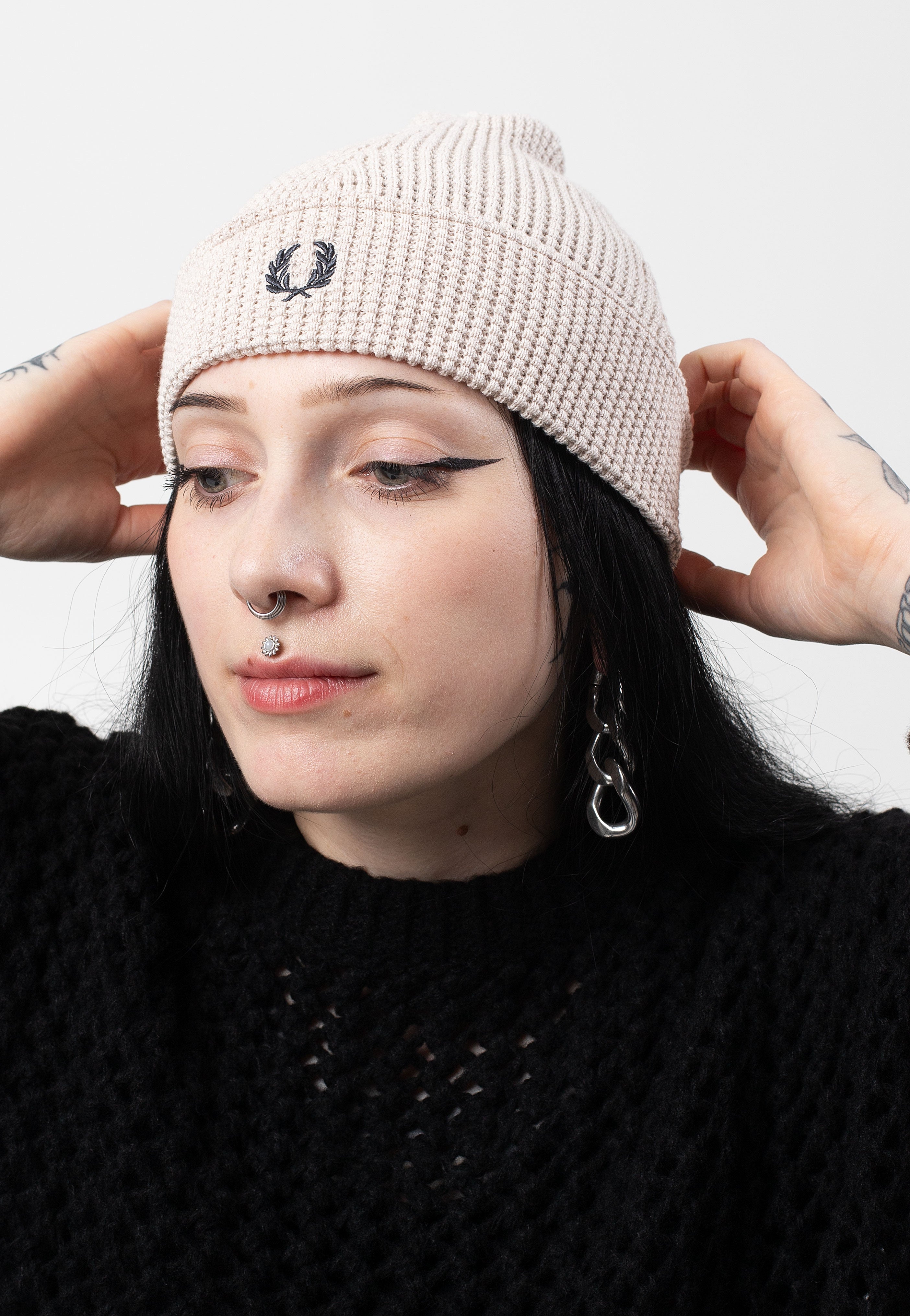 Fred Perry - Waffle Knit Porridge - Beanie | Neutral-Image